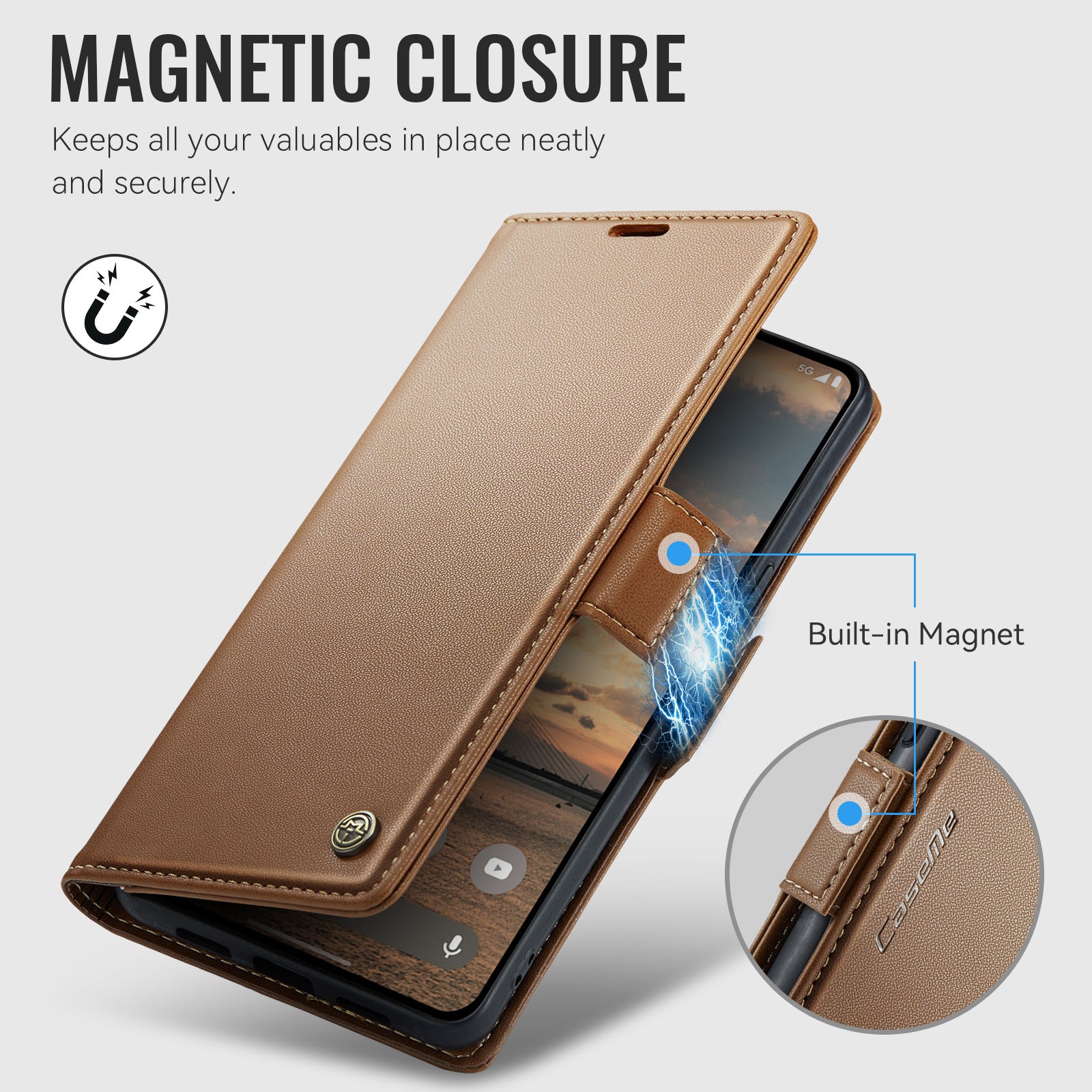 Google Pixel 11 / 11 Pro CaseMe Retro Wallet Case [Brown]