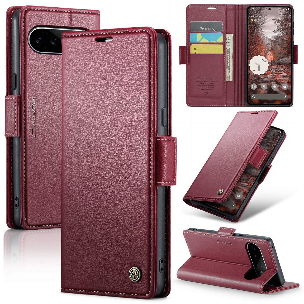 Google Pixel 11 / 11 Pro CaseMe Retro Wallet Case [Maroon]