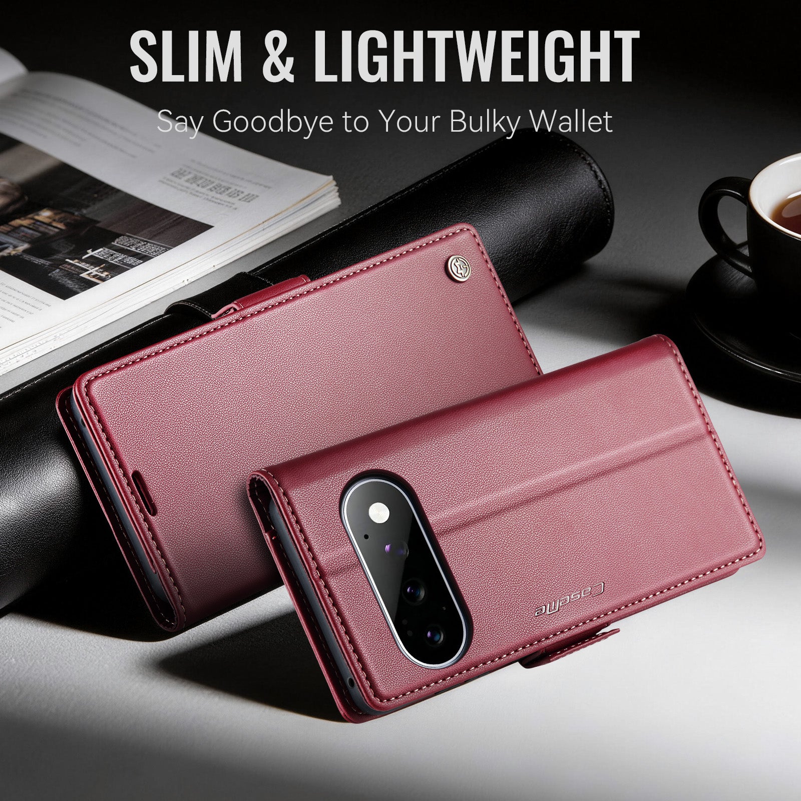 Google Pixel 11 / 11 Pro CaseMe Retro Wallet Case [Maroon]