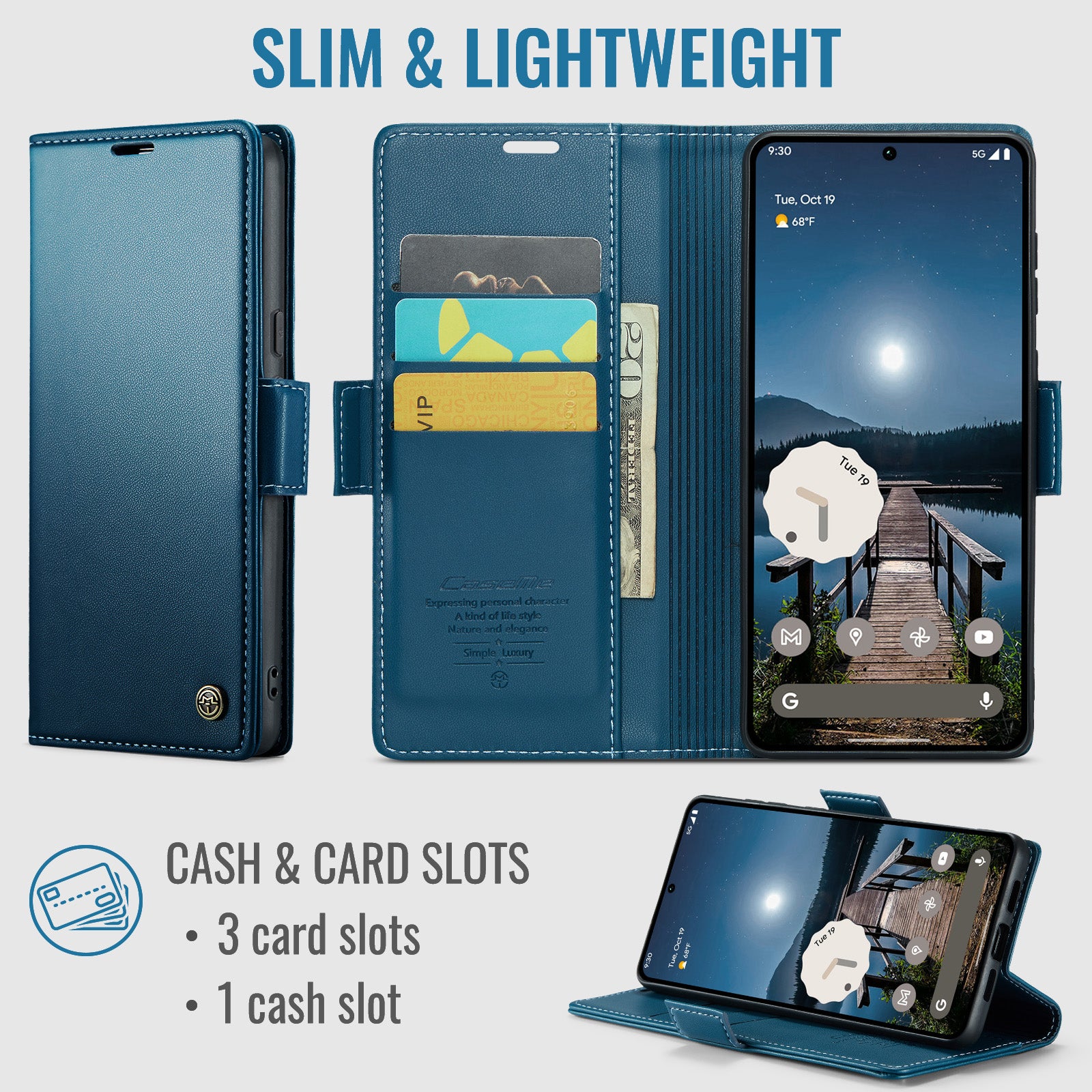 Google Pixel 11 / 11 Pro CaseMe Retro Wallet Case [Navy]