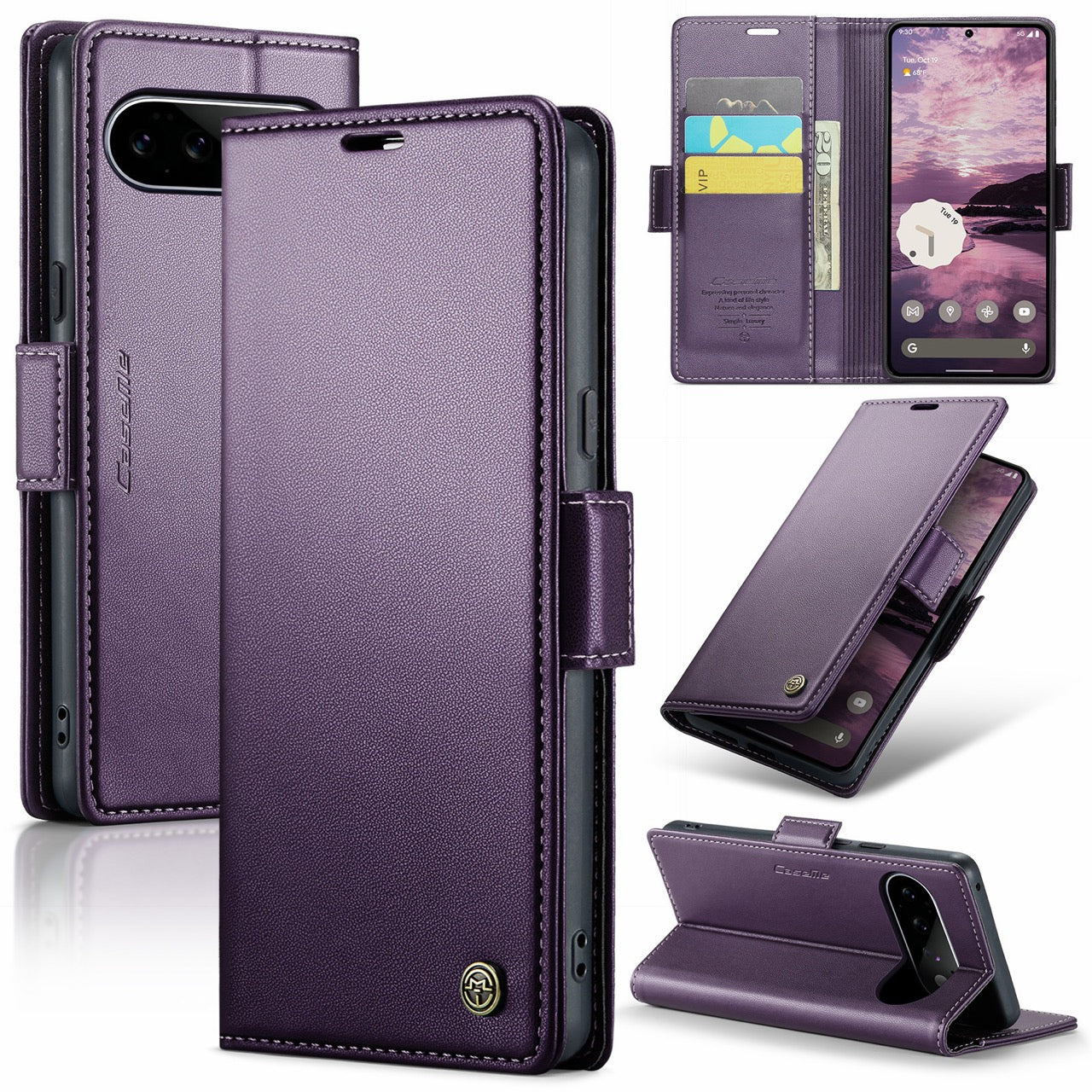Google Pixel 11 / 11 Pro CaseMe Retro Wallet Case [Purple]