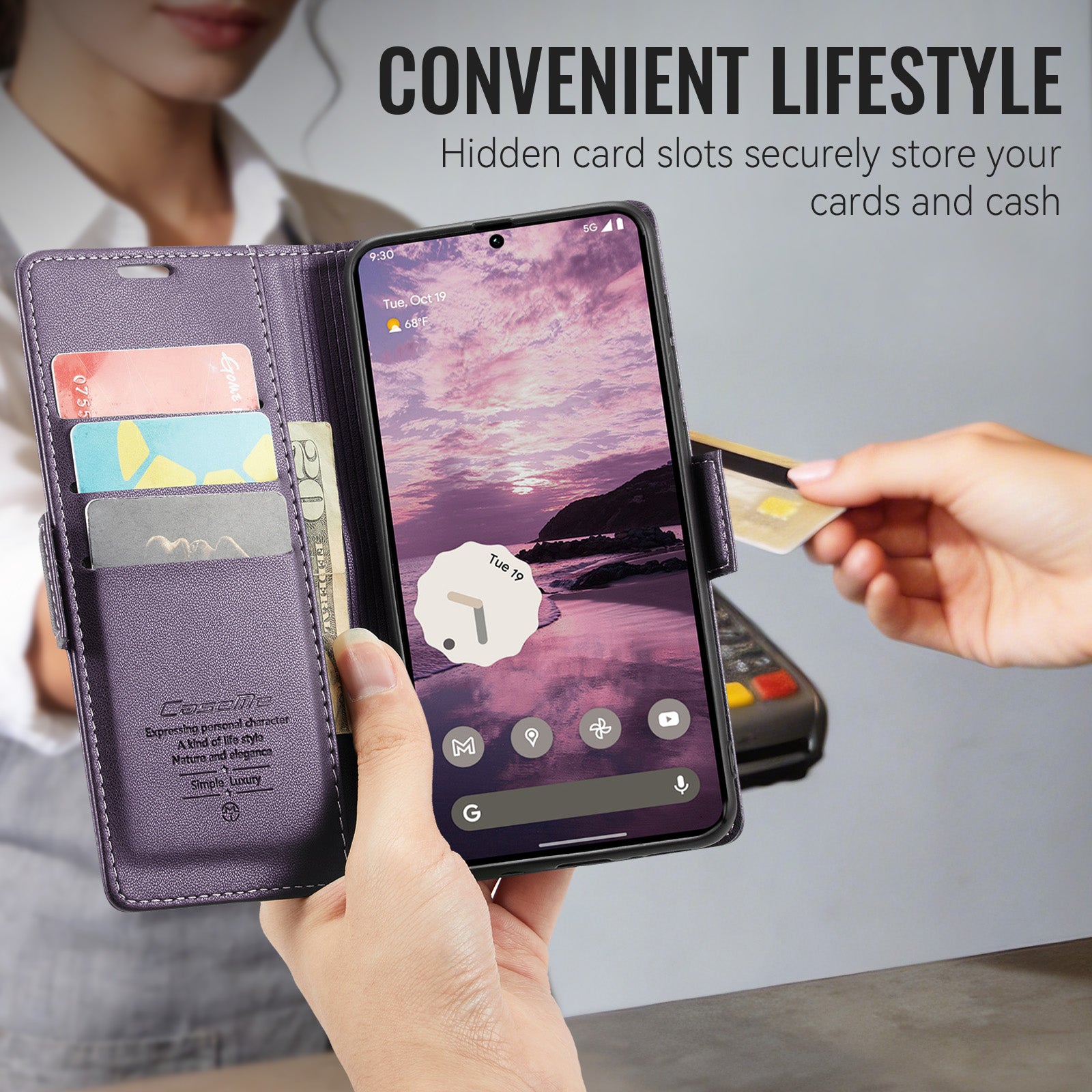 Google Pixel 11 / 11 Pro CaseMe Retro Wallet Case [Purple]