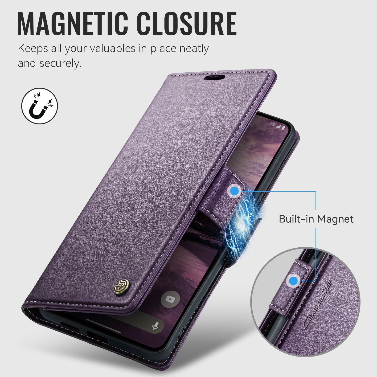 Google Pixel 11 / 11 Pro CaseMe Retro Wallet Case [Purple]