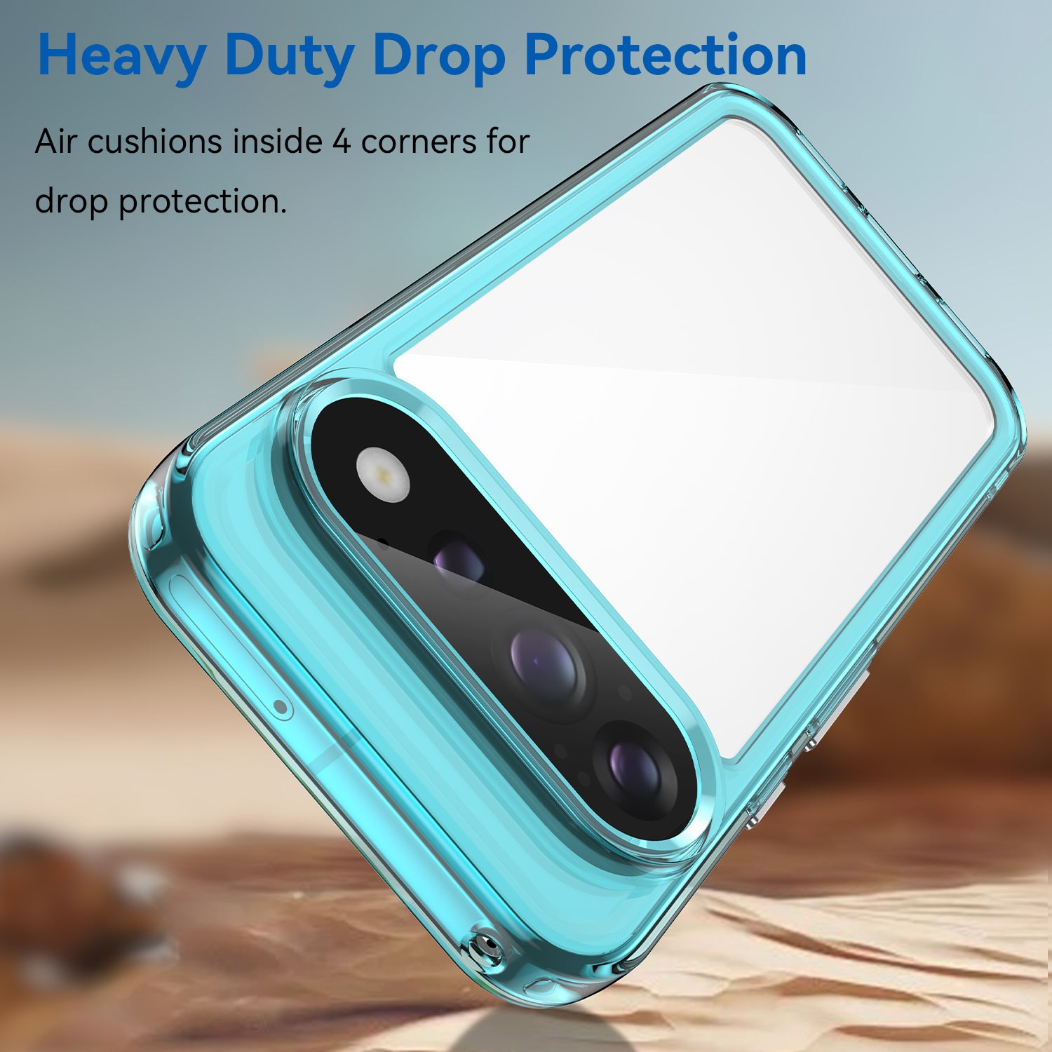 Google Pixel 11 / 11 Pro Soft TPU Bumper Shockproof Cover Case [Clear Blue]