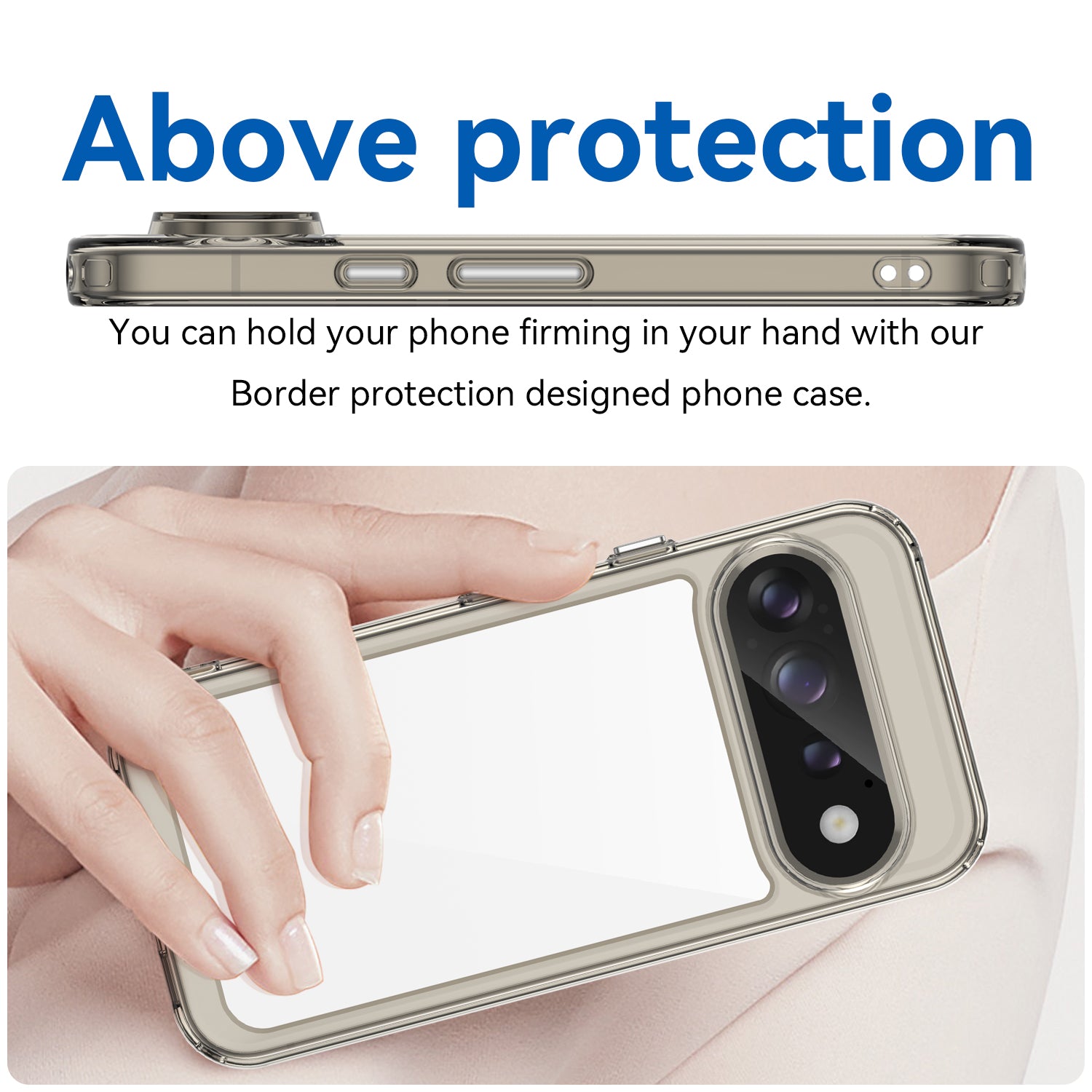 Google Pixel 11 / 11 Pro Soft TPU Bumper Shockproof Cover Case [Clear Grey]