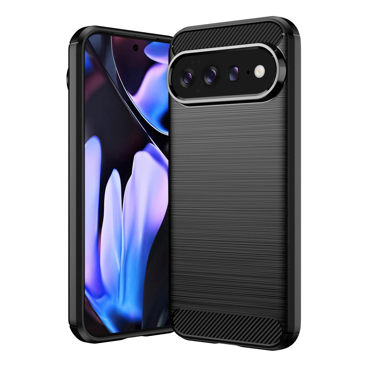 Google Pixel 11 Pro XL Carbon Fibre TPU Case Slim Shockproof Cover Black