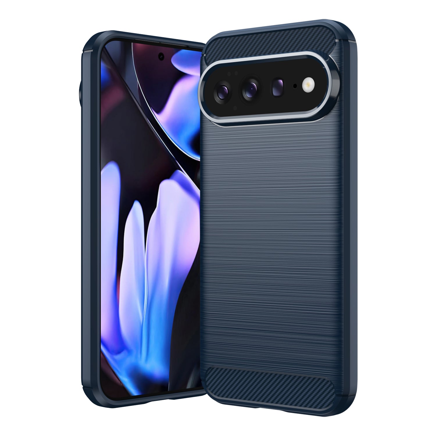 Google Pixel 11 Pro XL Carbon Fibre TPU Case Slim Shockproof Cover Navy