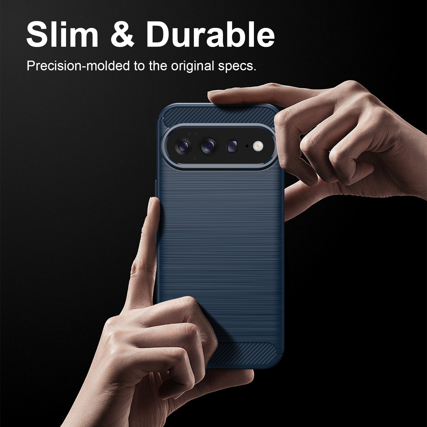 Google Pixel 11 Pro XL Carbon Fibre TPU Case Slim Shockproof Cover Navy