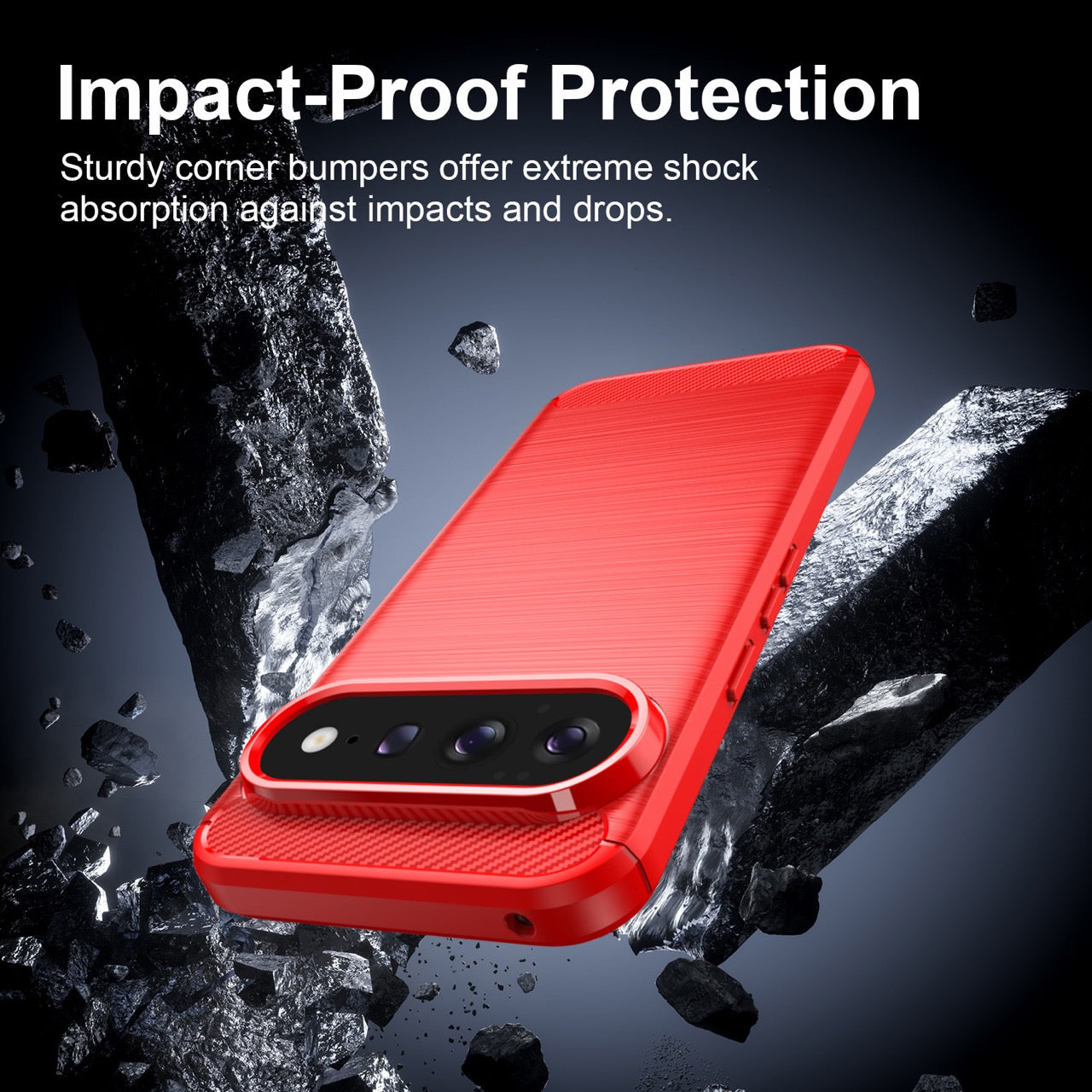 Google Pixel 11 Pro XL Carbon Fibre TPU Case Slim Shockproof Cover Red