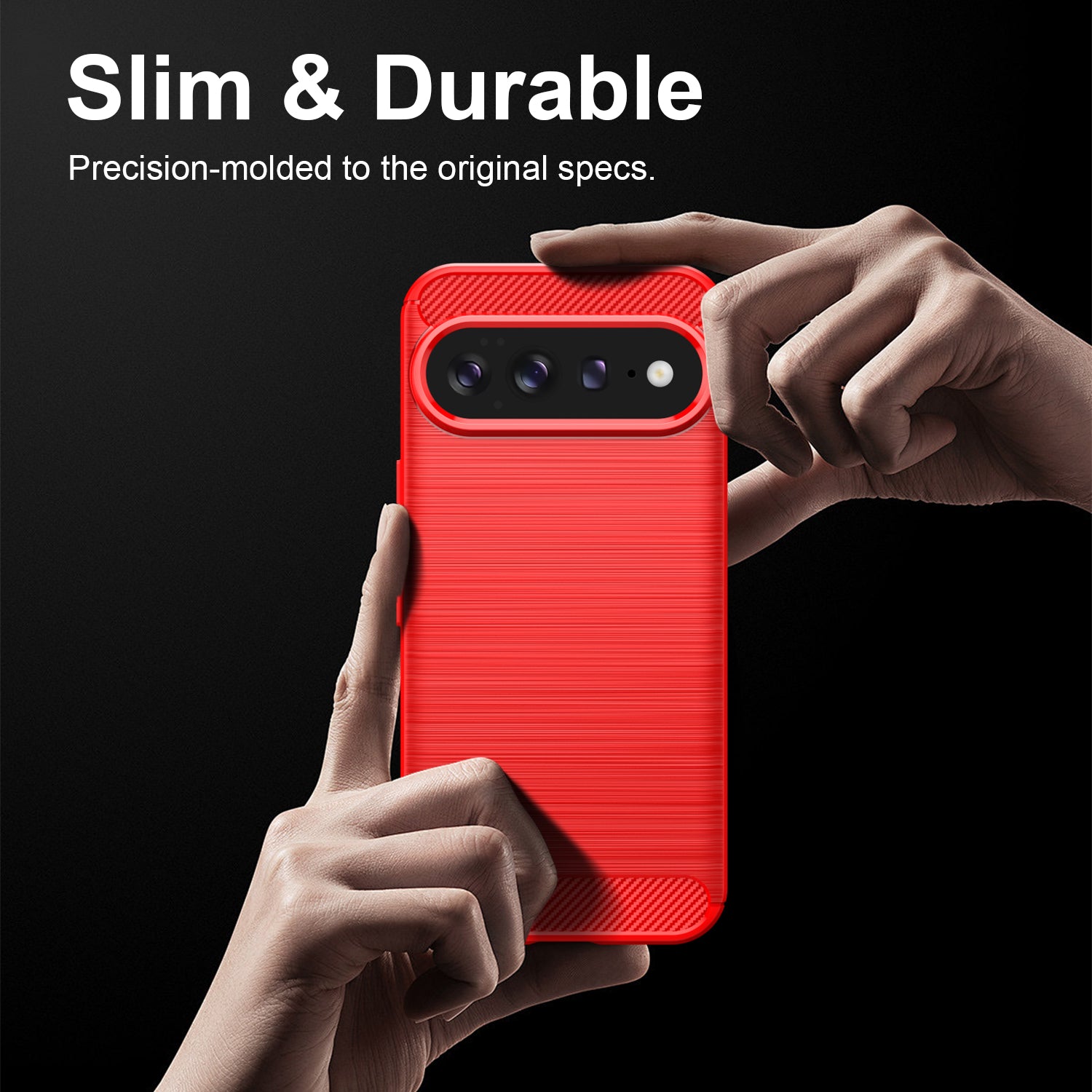 Google Pixel 11 Pro XL Carbon Fibre TPU Case Slim Shockproof Cover Red