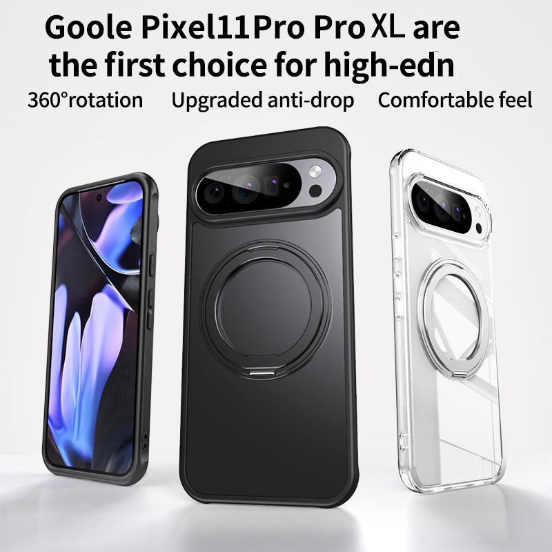 Google Pixel 11 Pro XL Premium Matte MagSafe 360° Rotating Ring Stand Case [Black]
