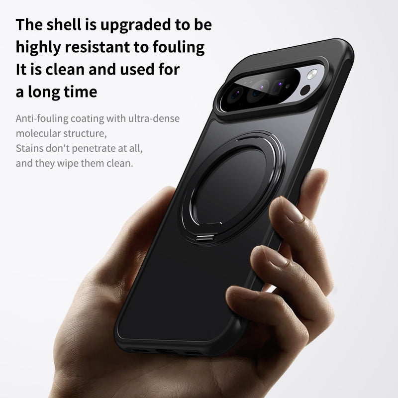 Google Pixel 11 Pro XL Premium Matte MagSafe 360° Rotating Ring Stand Case [Black]