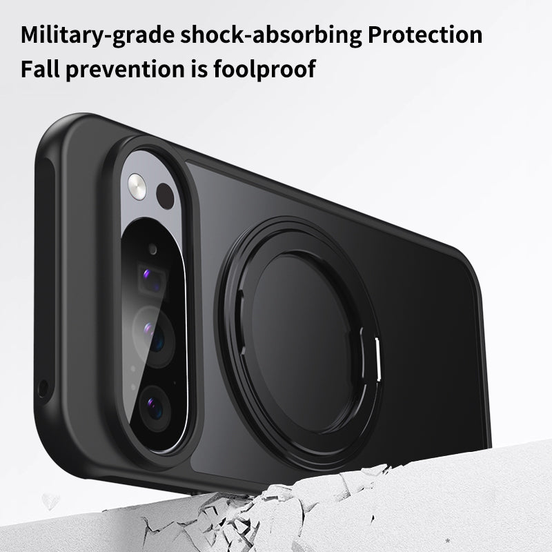 Google Pixel 11 Pro XL Premium Matte MagSafe 360° Rotating Ring Stand Case [Black]