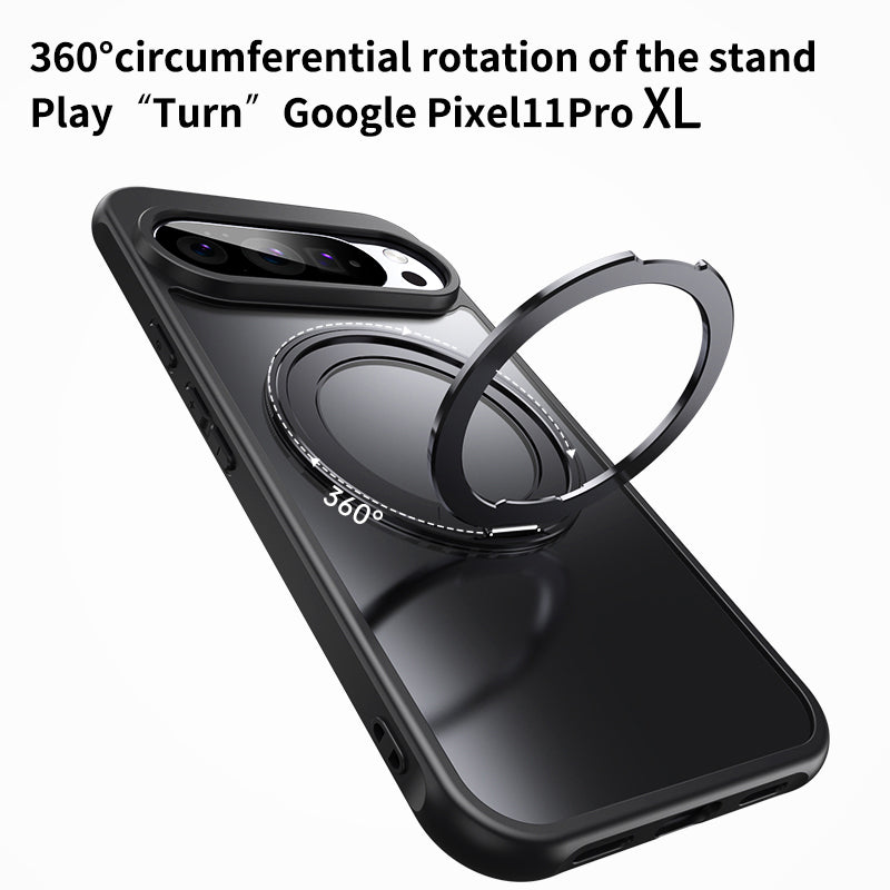 Google Pixel 11 Pro XL Premium Matte MagSafe 360° Rotating Ring Stand Case [Black]