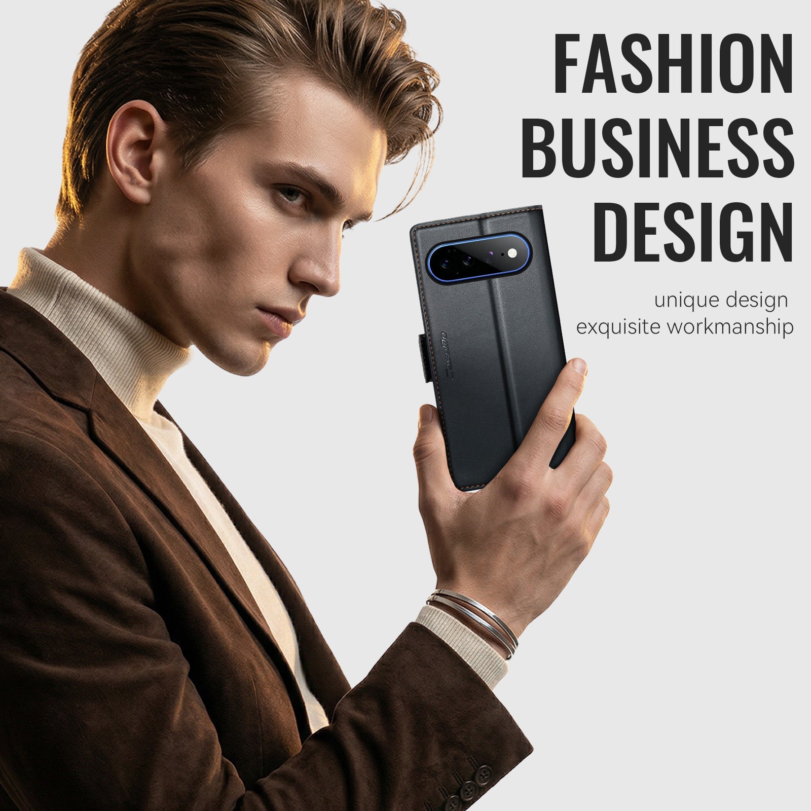 Google Pixel 11 Pro XL CaseMe Retro Wallet Case [Black]