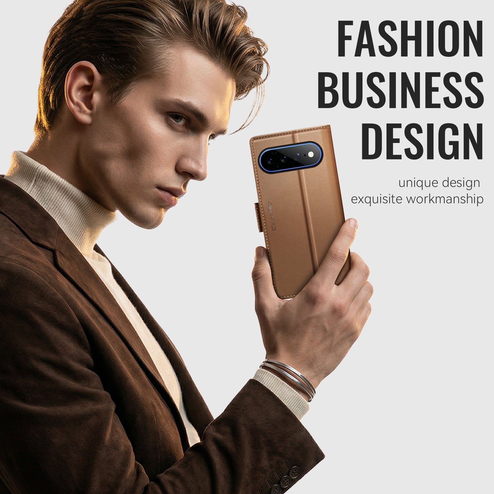 Google Pixel 11 Pro XL CaseMe Retro Wallet Case [Brown]