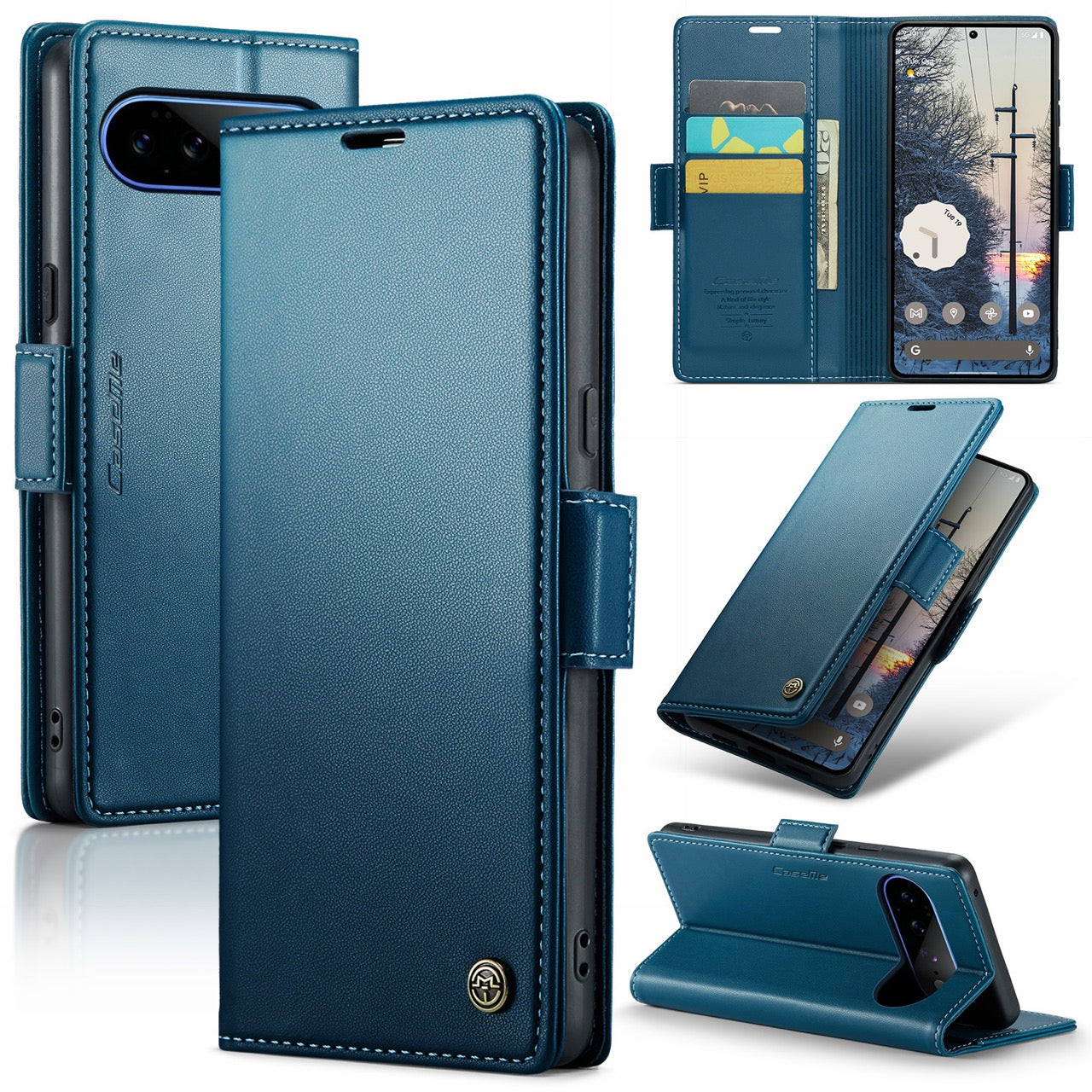Google Pixel 11 Pro XL CaseMe Retro Wallet Case [Navy]