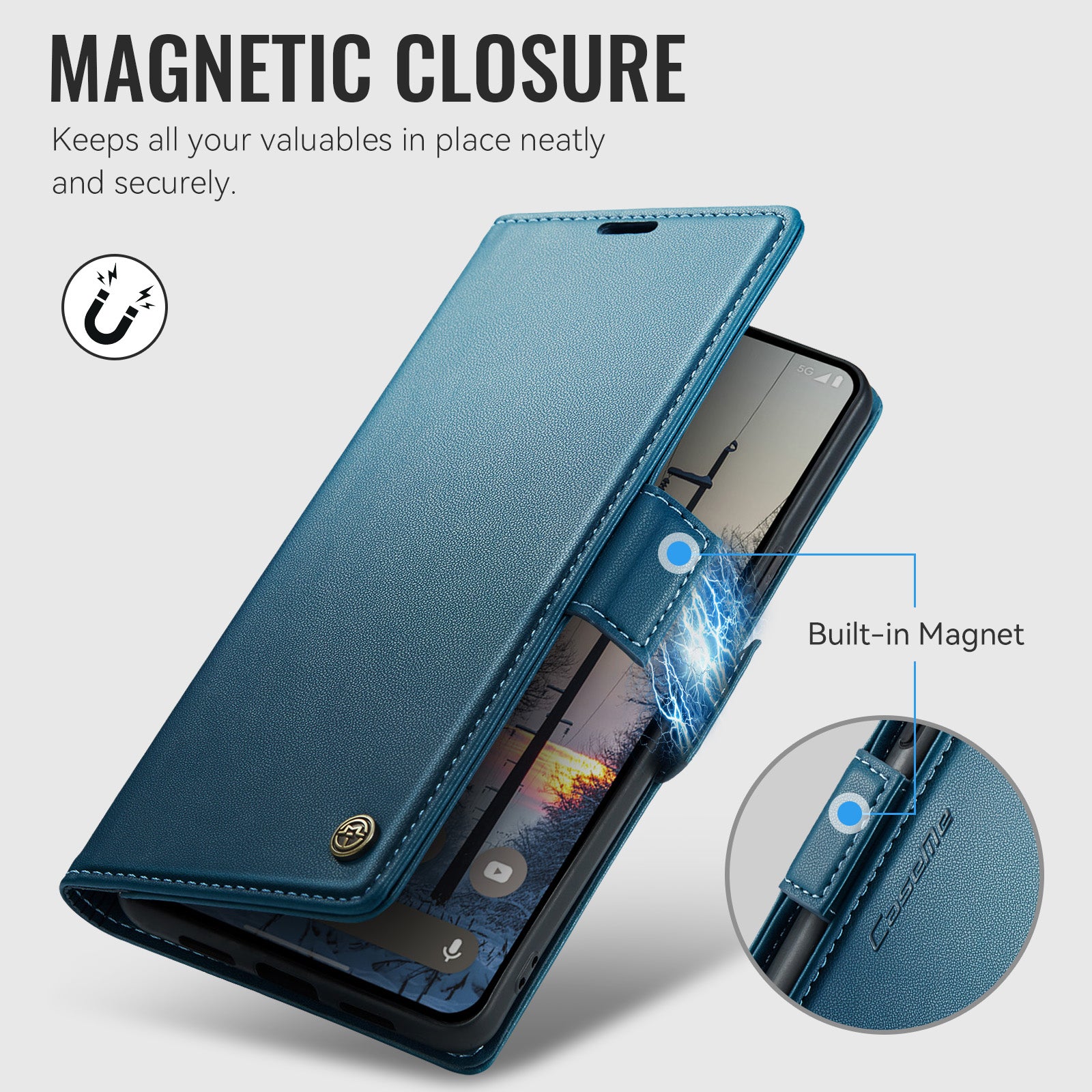 Google Pixel 11 Pro XL CaseMe Retro Wallet Case [Navy]