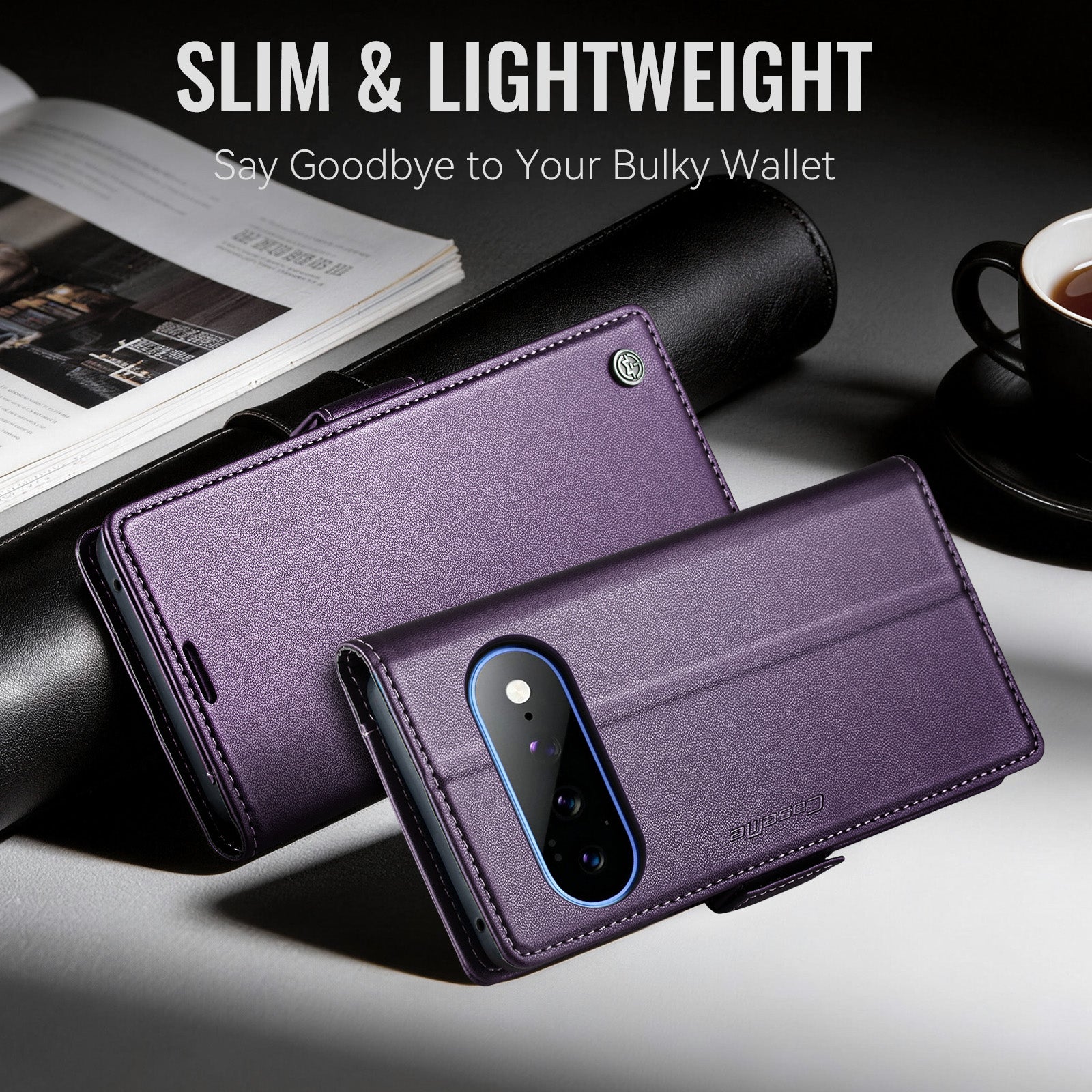 Google Pixel 11 Pro XL CaseMe Retro Wallet Case [Purple]