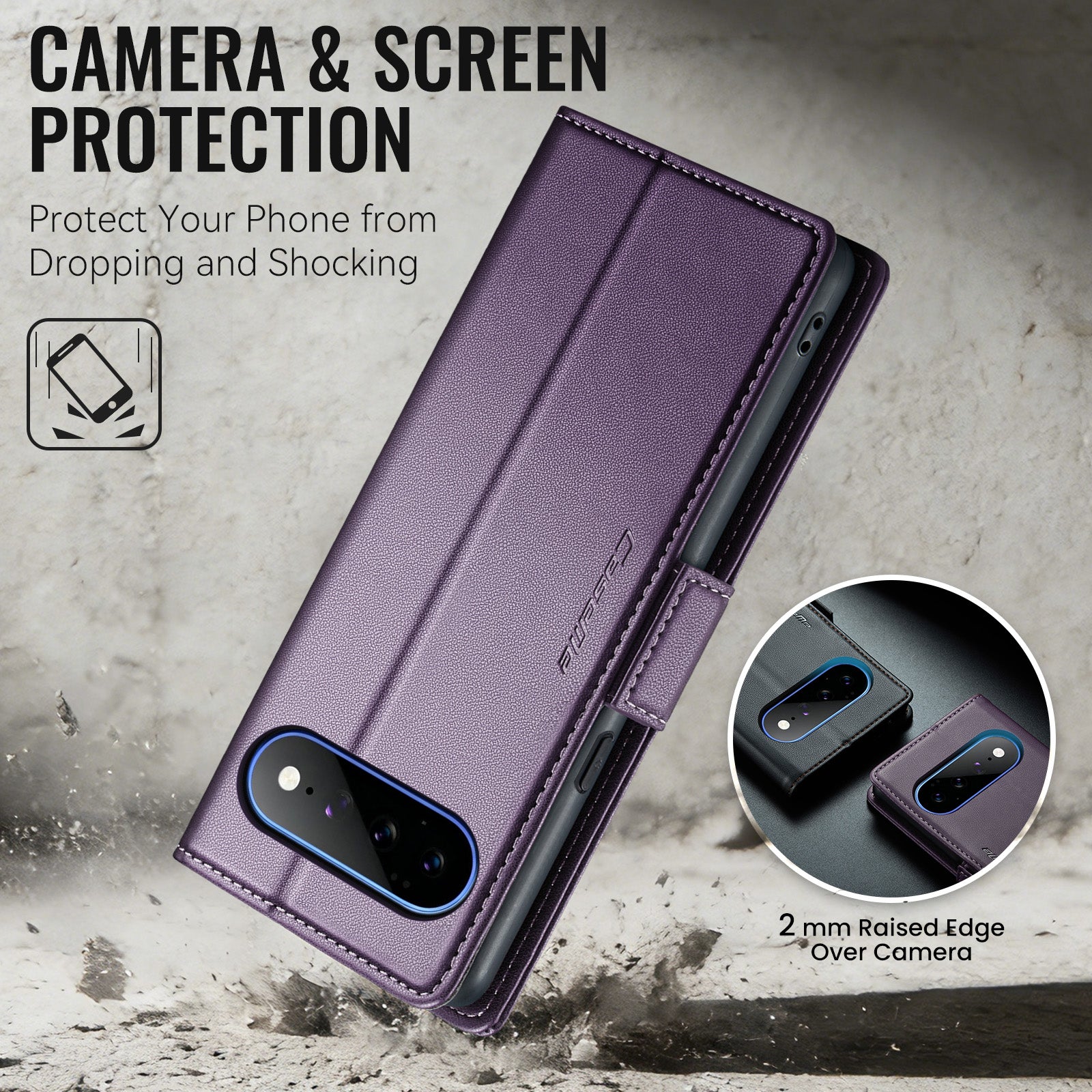 Google Pixel 11 Pro XL CaseMe Retro Wallet Case [Purple]