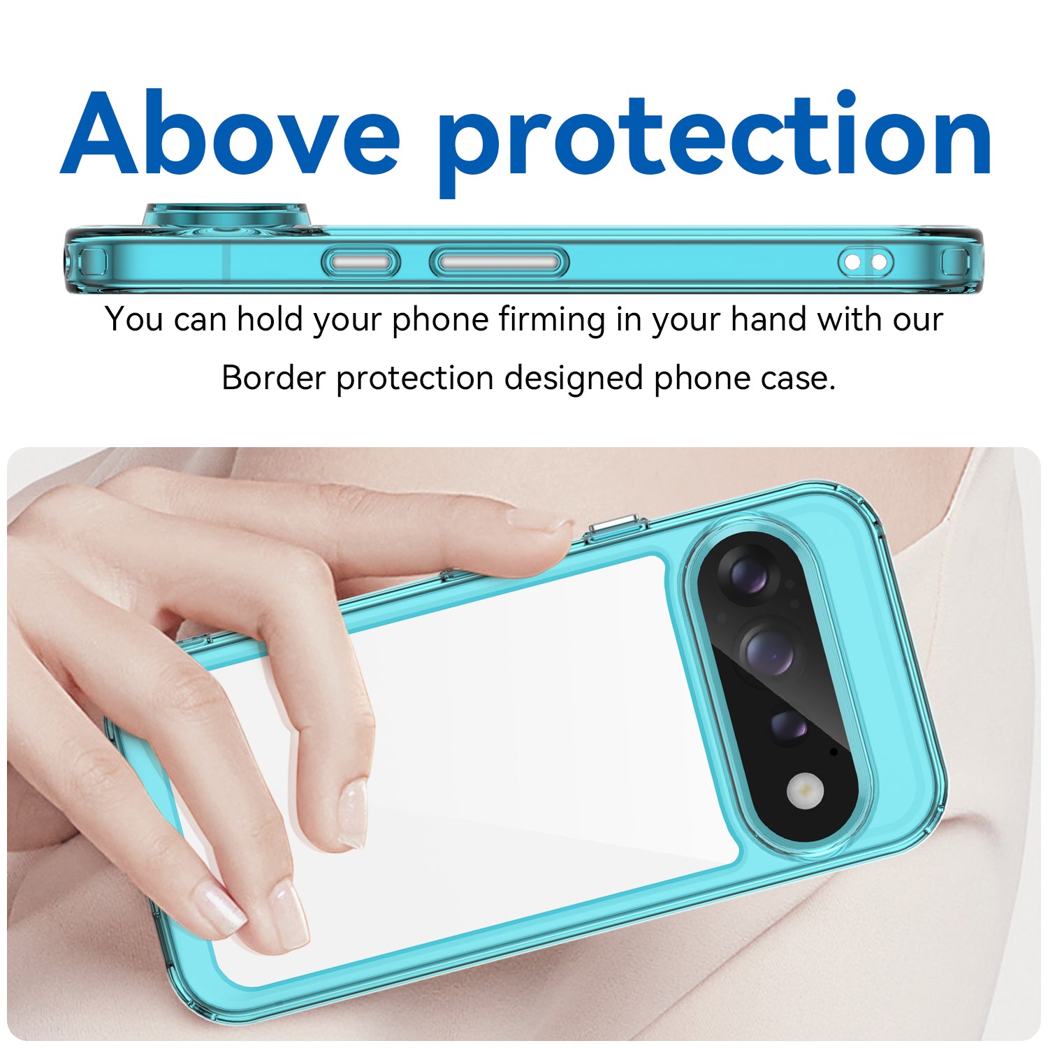 Google Pixel 11 Pro XL Soft TPU Bumper Shockproof Cover Case [Clear Blue]