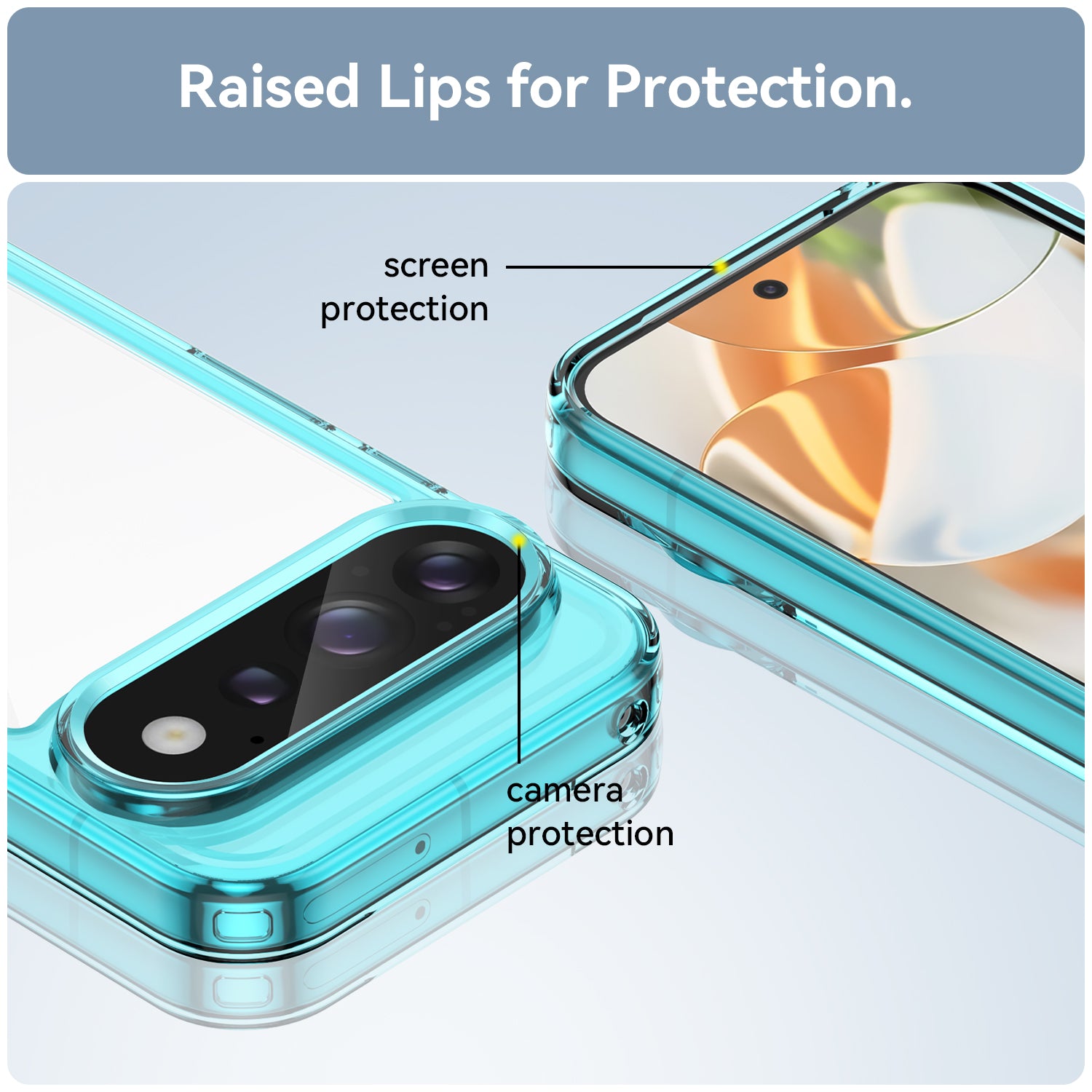 Google Pixel 11 Pro XL Soft TPU Bumper Shockproof Cover Case [Clear Blue]