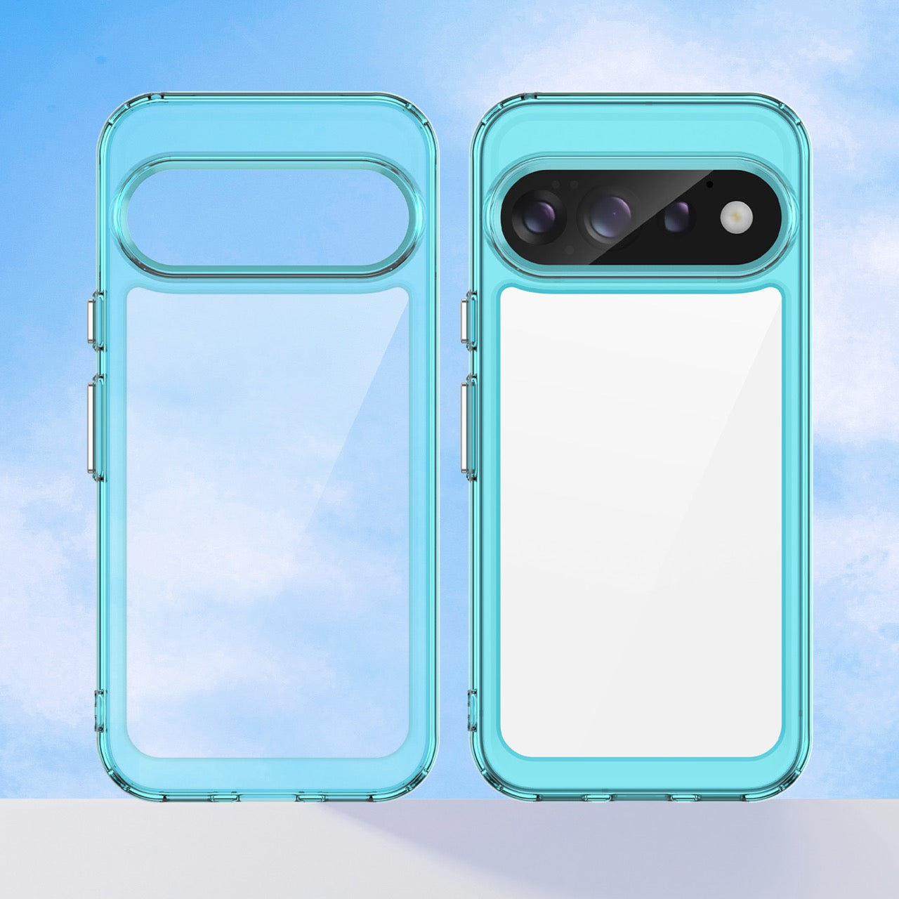 Google Pixel 11 Pro XL Soft TPU Bumper Shockproof Cover Case [Clear Blue]