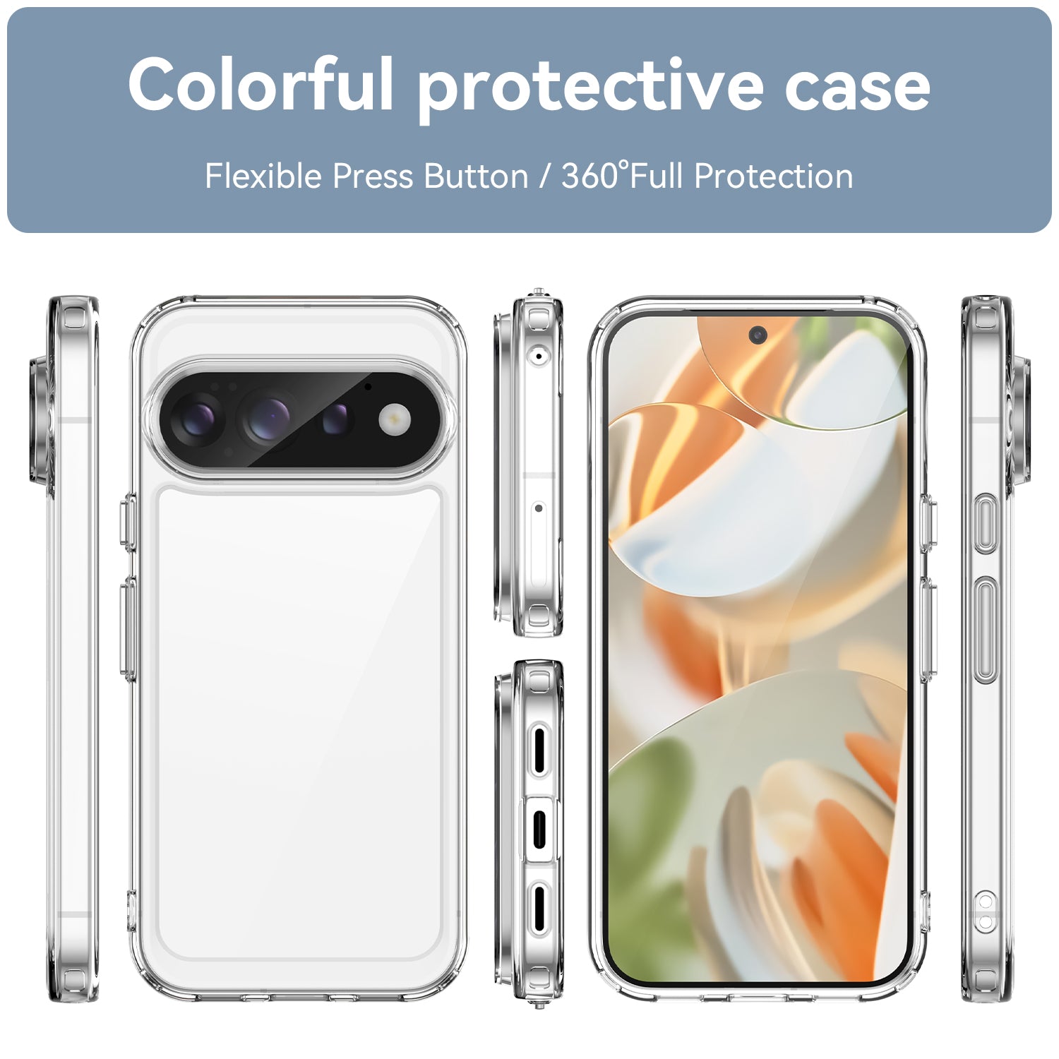 Google Pixel 11 Pro XL Soft TPU Bumper Shockproof Cover Case [Clear]