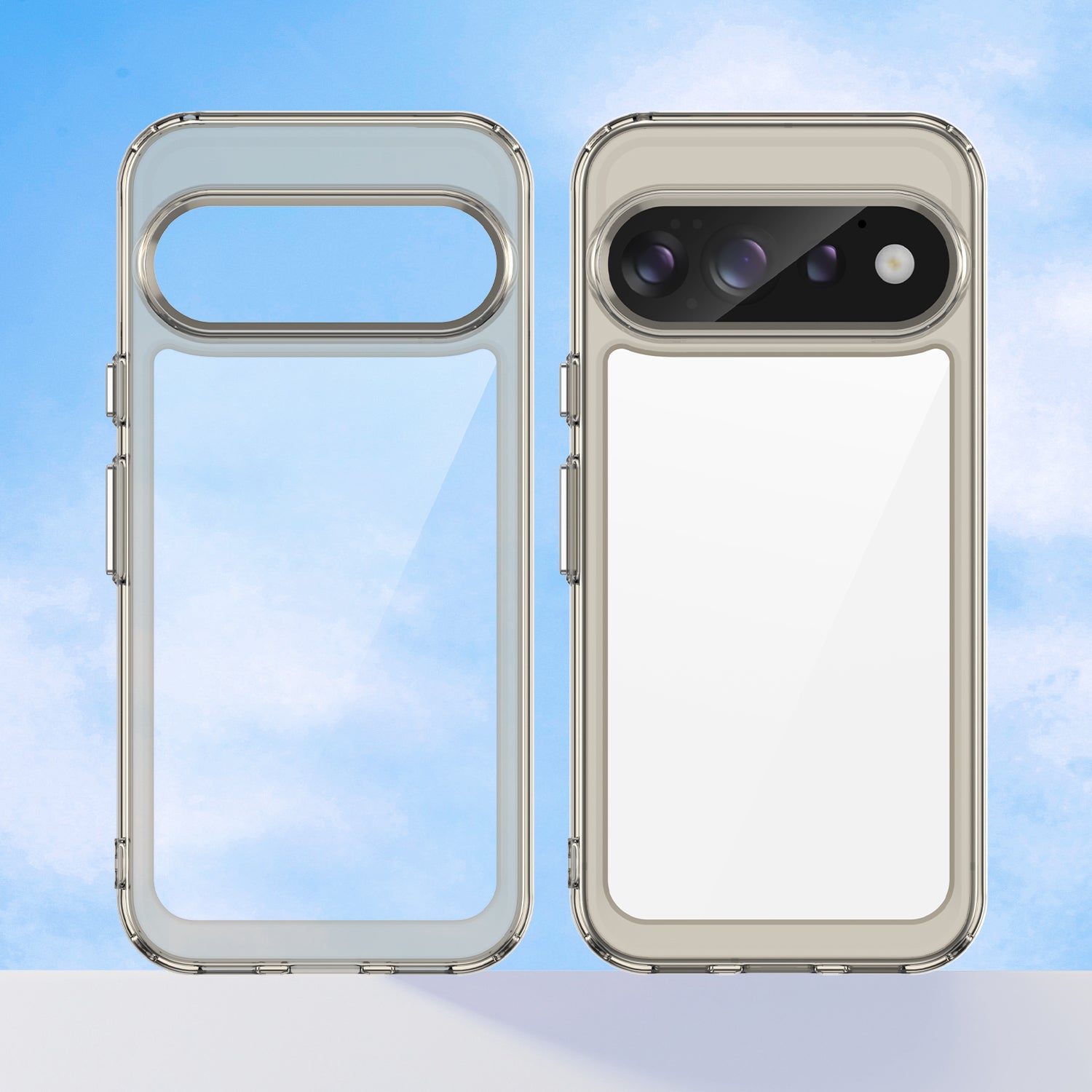 Google Pixel 11 Pro XL Soft TPU Bumper Shockproof Cover Case [Clear Grey]