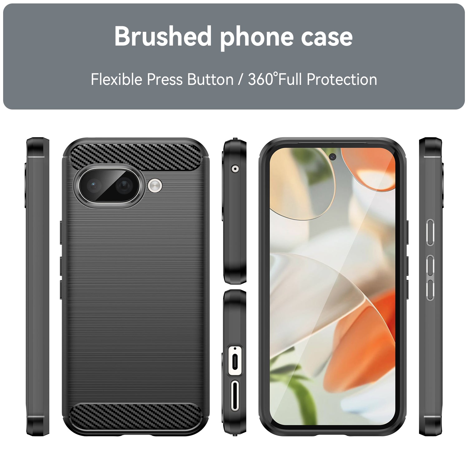 Google Pixel 9a Carbon Fibre Brushed Case [Black]