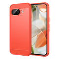 Google Pixel 9a Carbon Fibre TPU Case Slim Shockproof Cover Red - Red