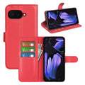 Google Pixel 9a PU Wallet Case [Red] - Red