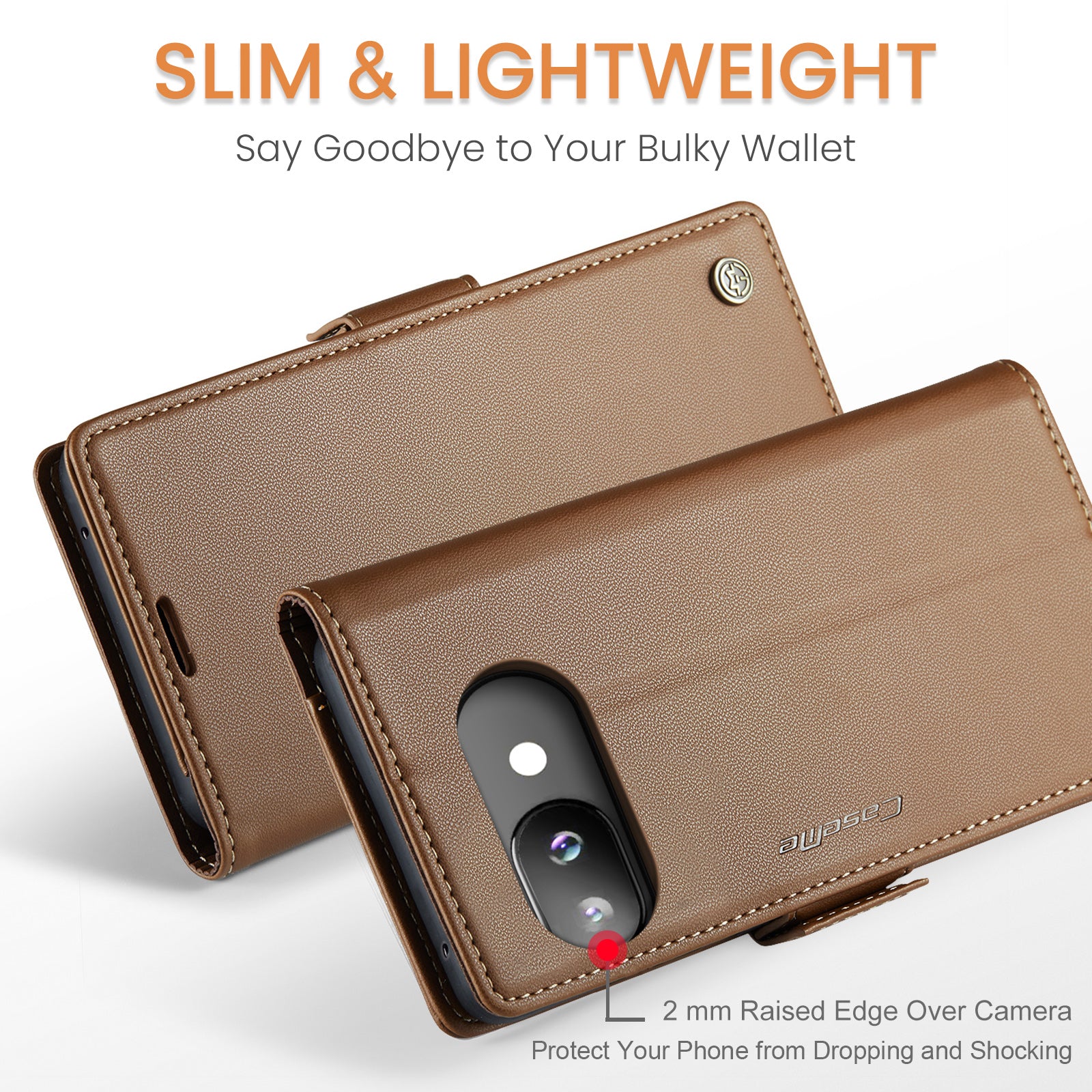 Google Pixel 9a CaseMe Retro Wallet Case [Brown]