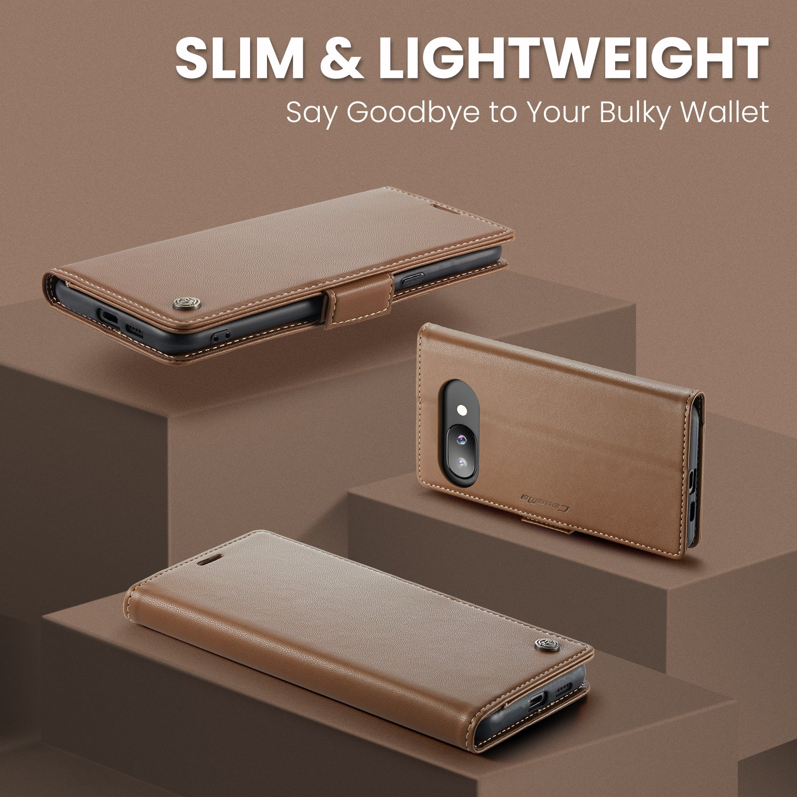 Google Pixel 9a CaseMe Retro Wallet Case [Brown]