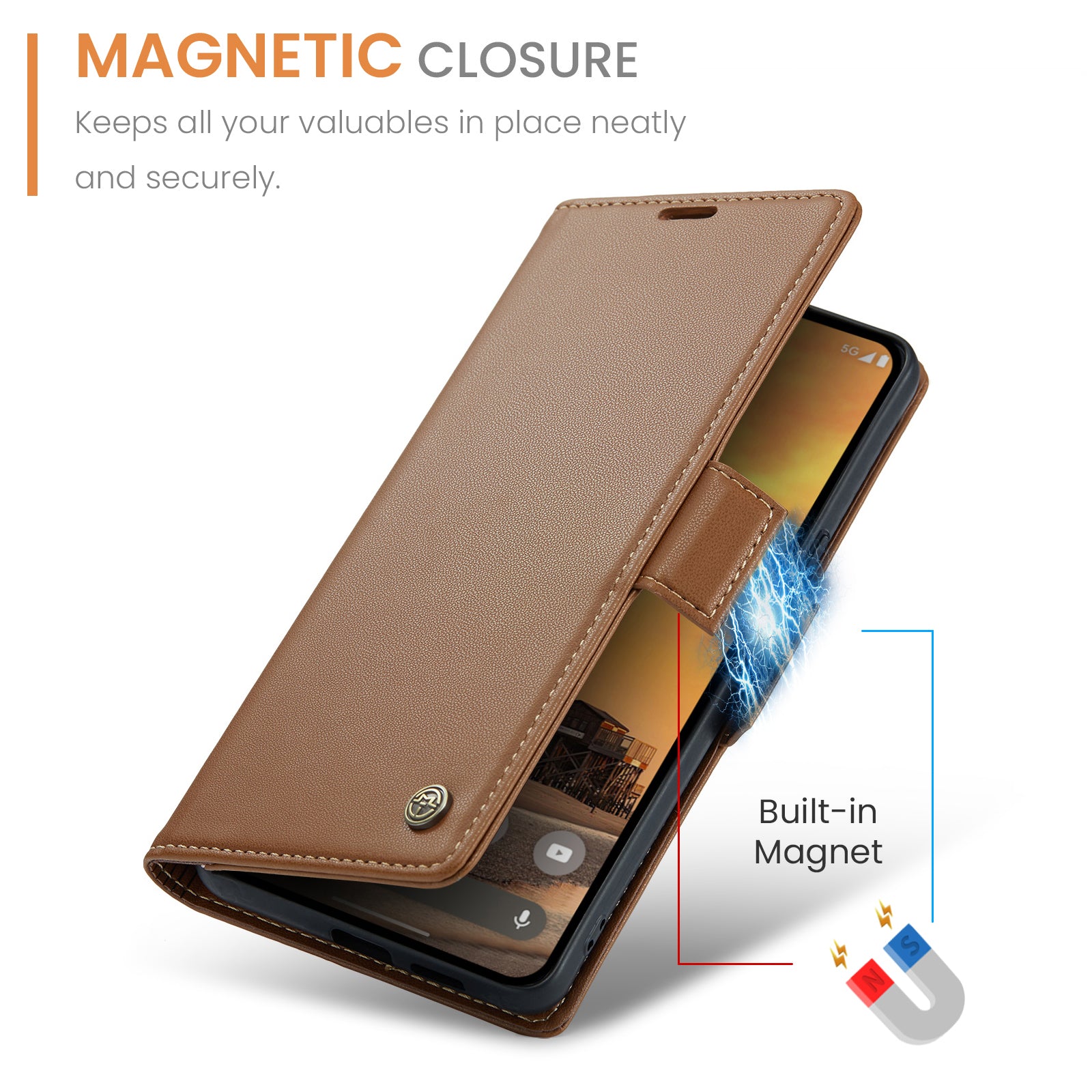 Google Pixel 9a CaseMe Retro Wallet Case [Brown]