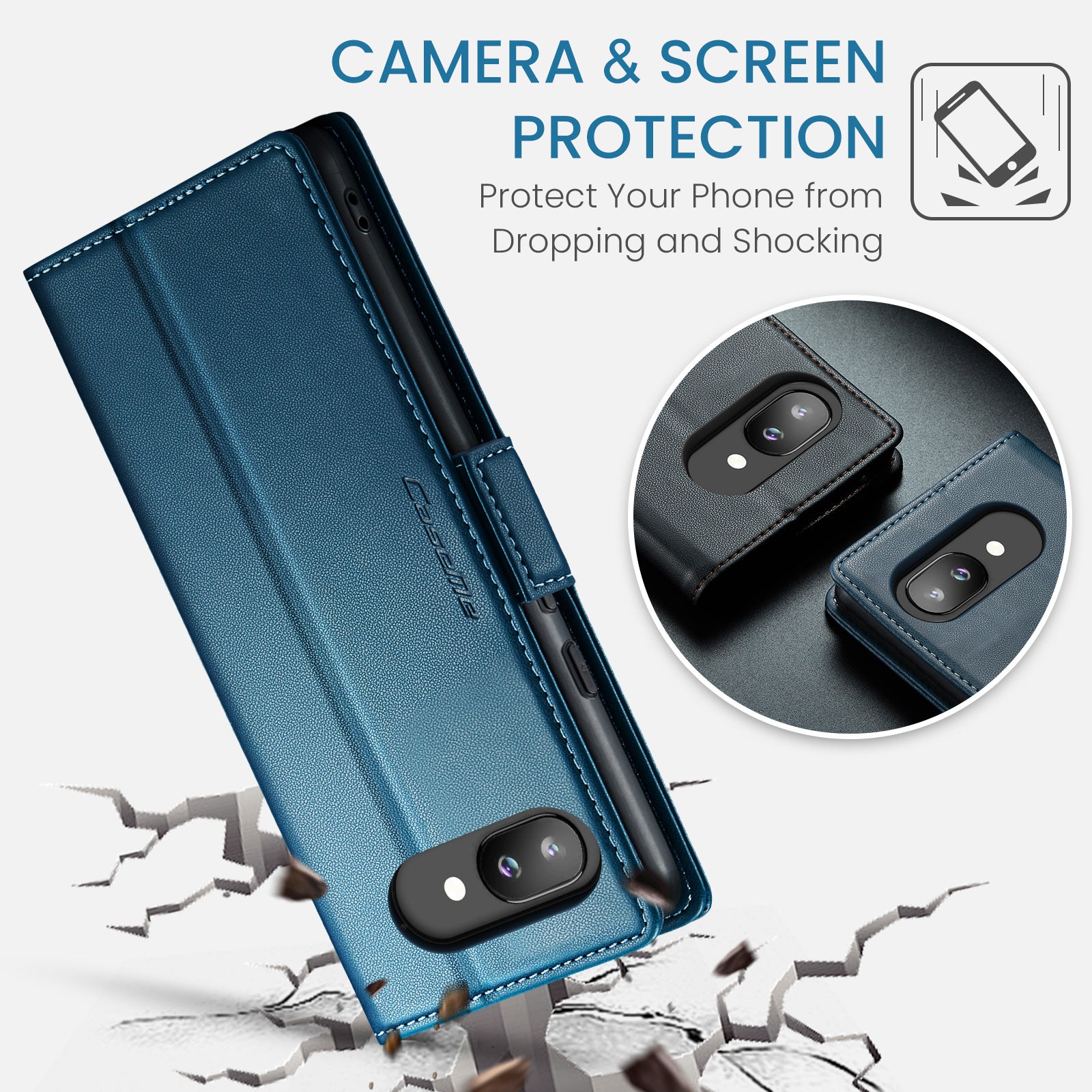 Google Pixel 9a CaseMe Retro Wallet Case [Navy]