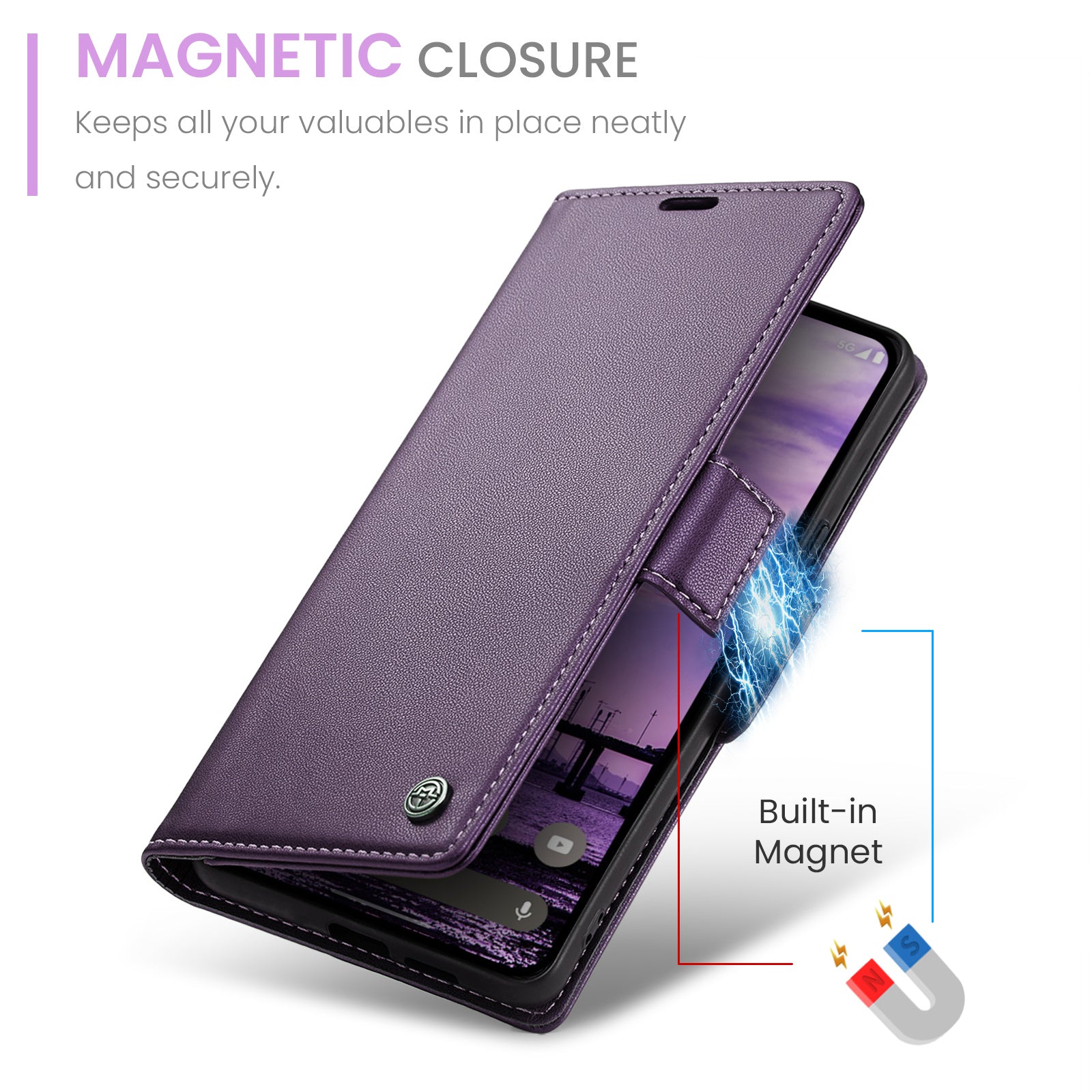 Google Pixel 9a CaseMe Retro Wallet Case [Purple]