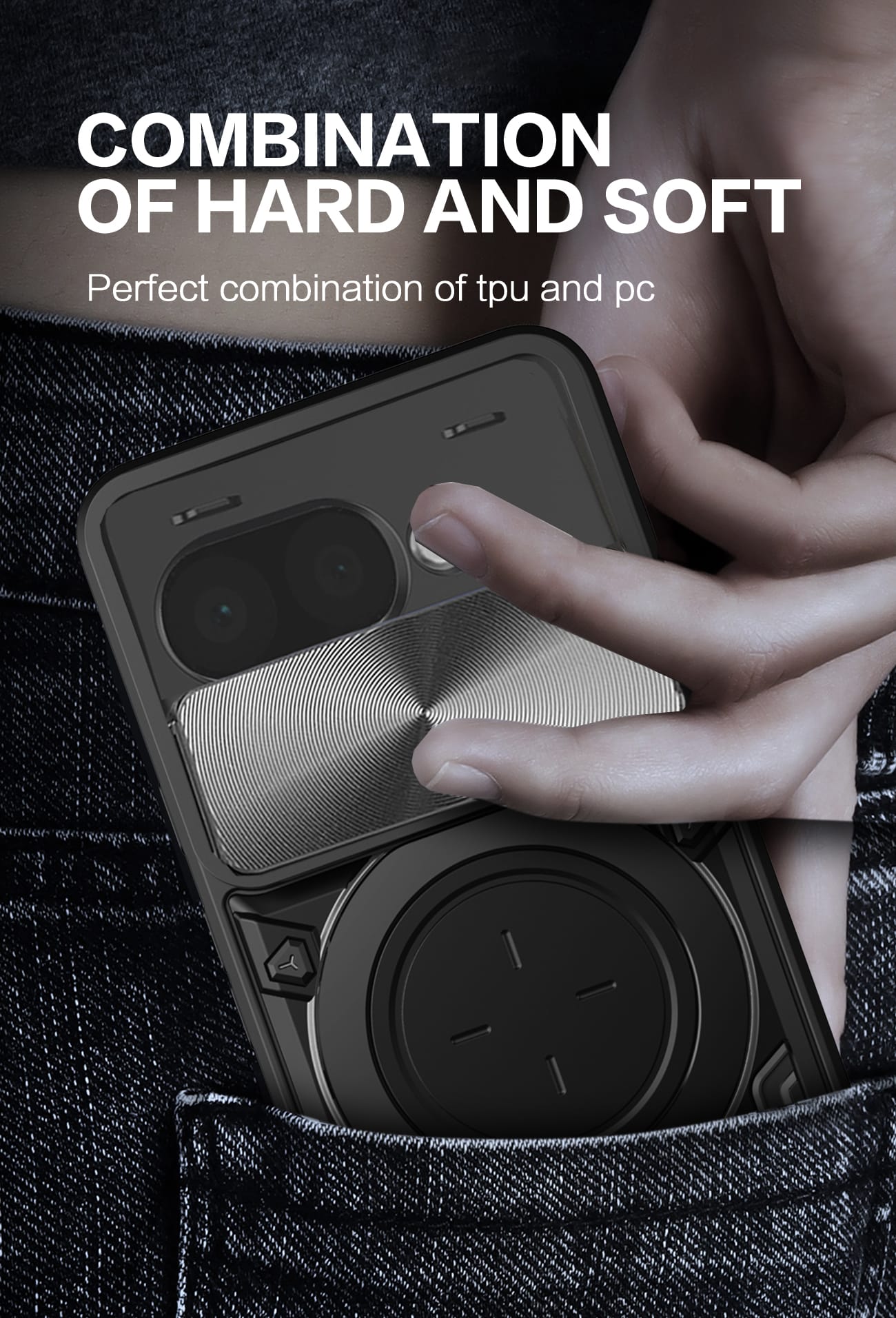 Google Pixel 9a Ring Kickstand Case w/ Camera Cover [Navy]