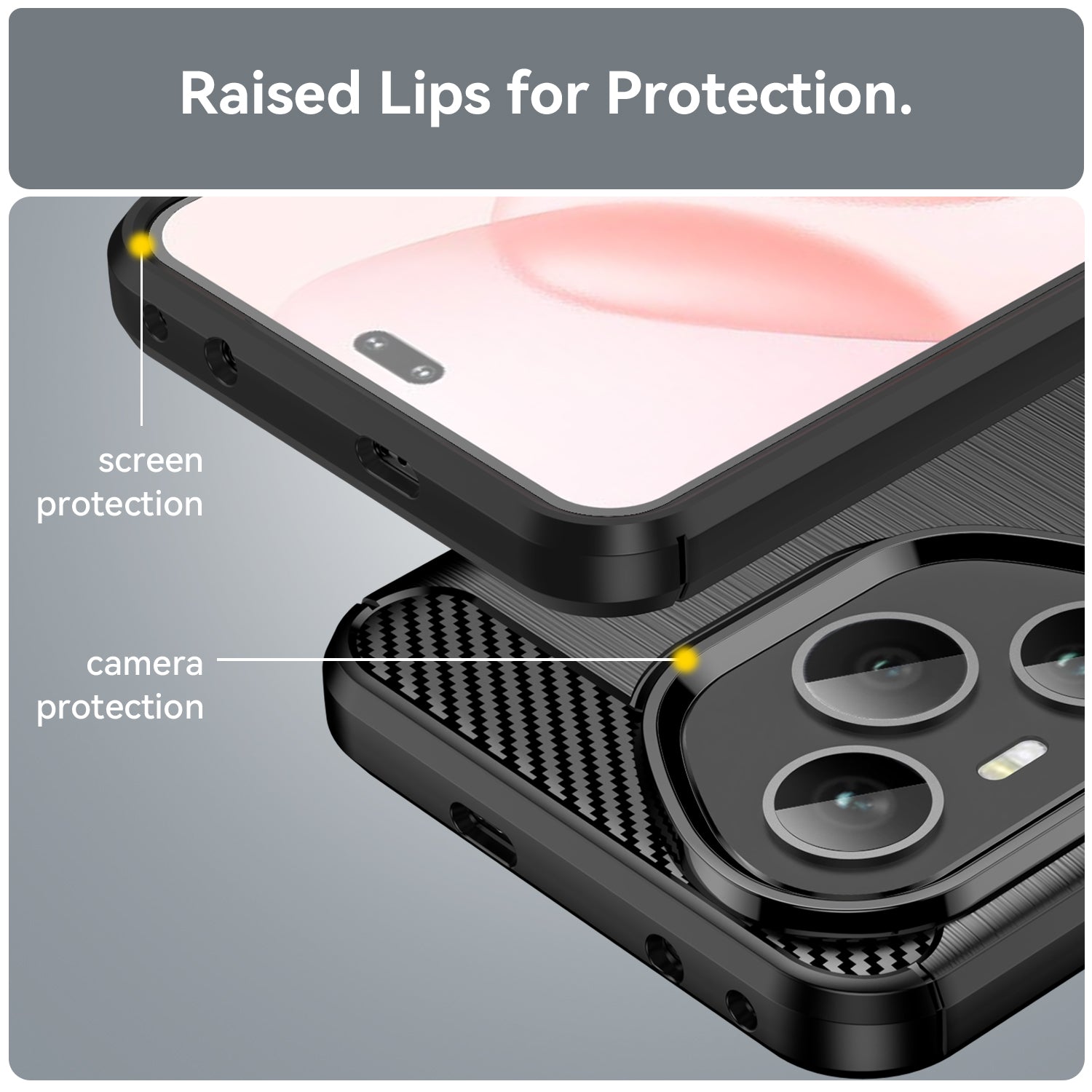 Honor 400 Pro Carbon Fibre TPU Case Slim Shockproof Cover Black