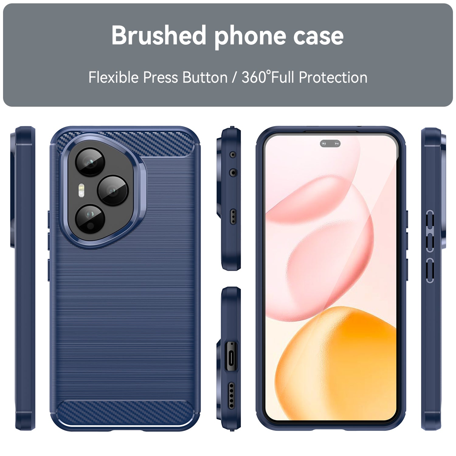 Honor 400 Pro Carbon Fibre TPU Case Slim Shockproof Cover Navy