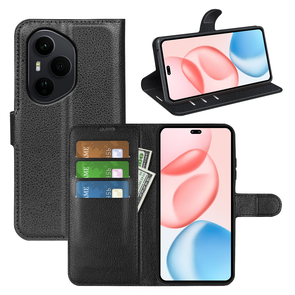 Honor 400 Pro PU Wallet Case [Black]