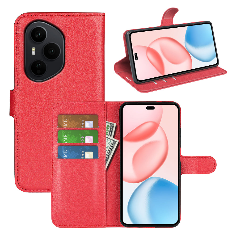 Honor 400 Pro PU Wallet Case [Red]