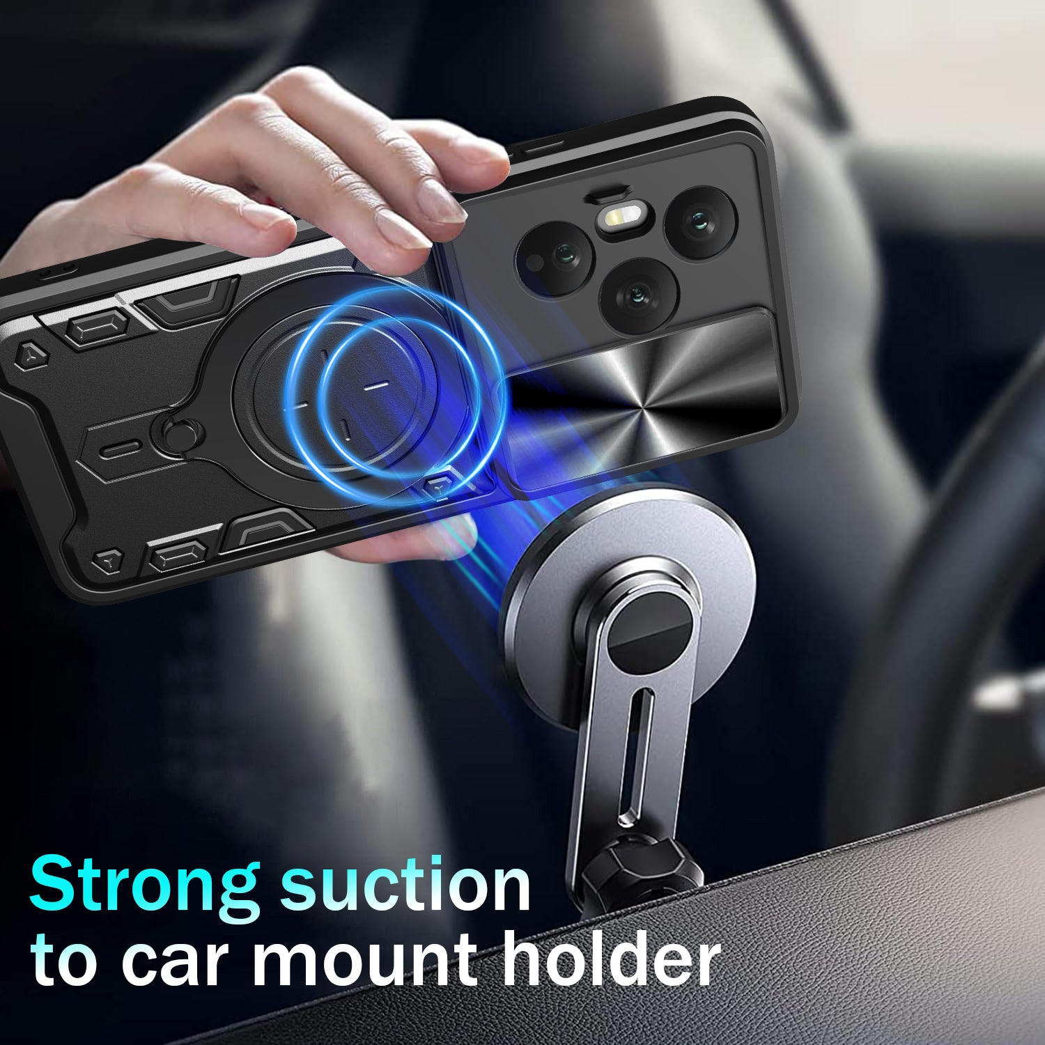 Honor 400 Pro Ring Kickstand Case w/ Camera Cover [Navy]