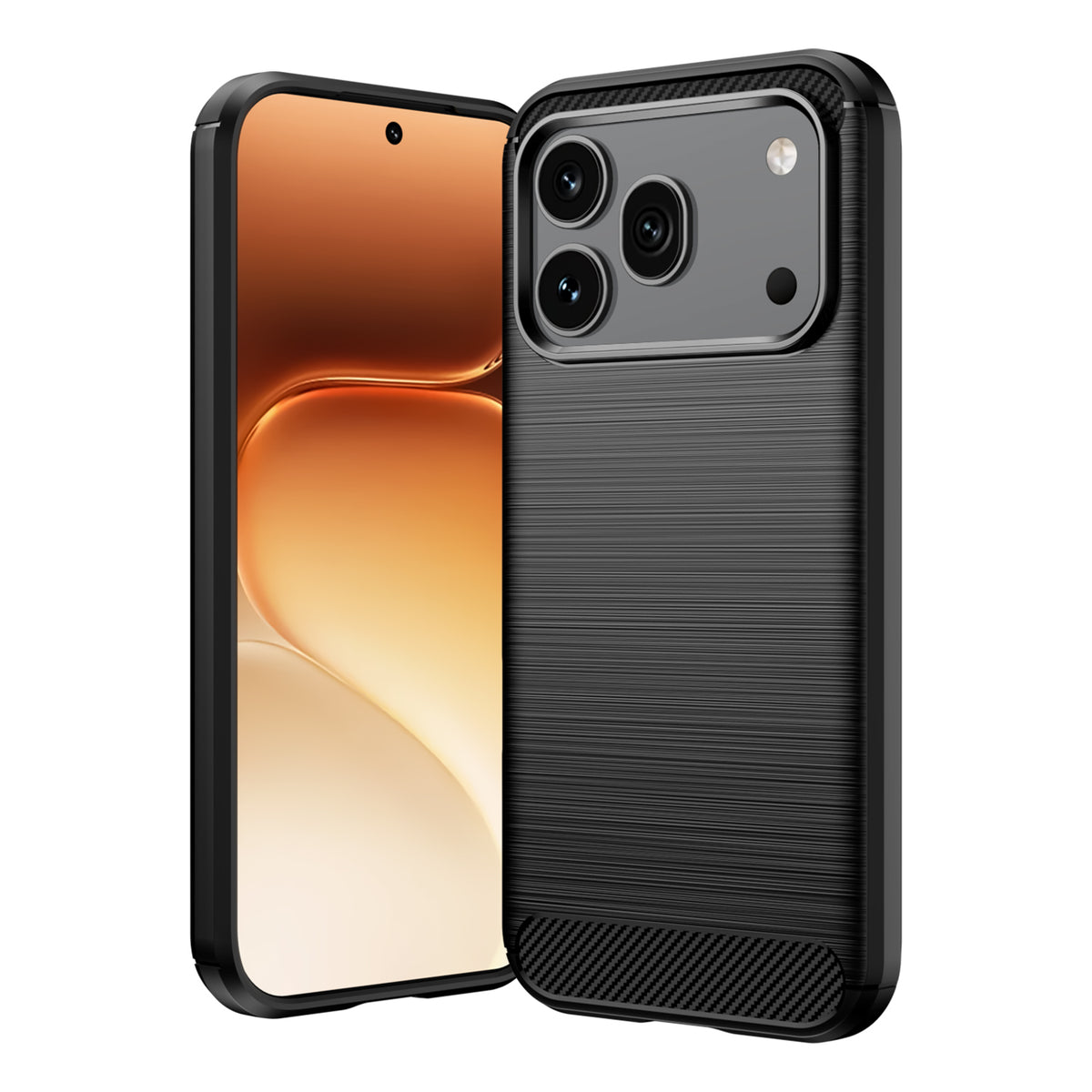 Honor 600 / 600 Pro Carbon Fibre TPU Case Slim Shockproof Cover [Black]
