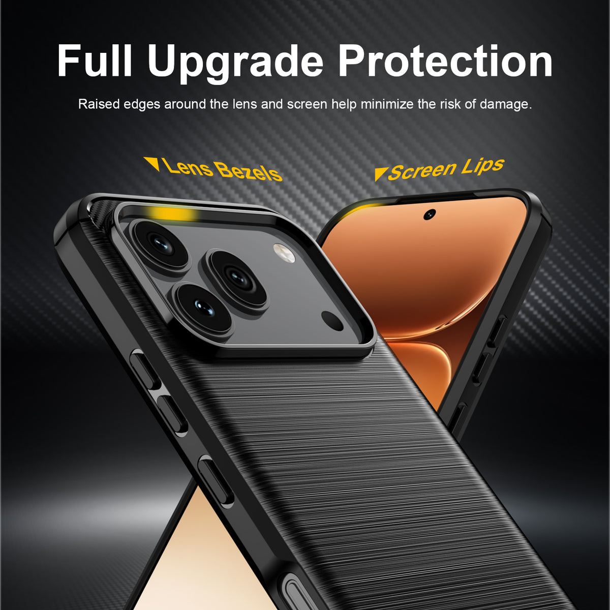 Honor 600 / 600 Pro Carbon Fibre TPU Case Slim Shockproof Cover [Black]