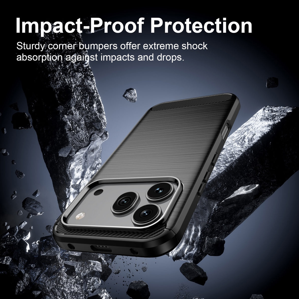 Honor 600 / 600 Pro Carbon Fibre TPU Case Slim Shockproof Cover [Black]
