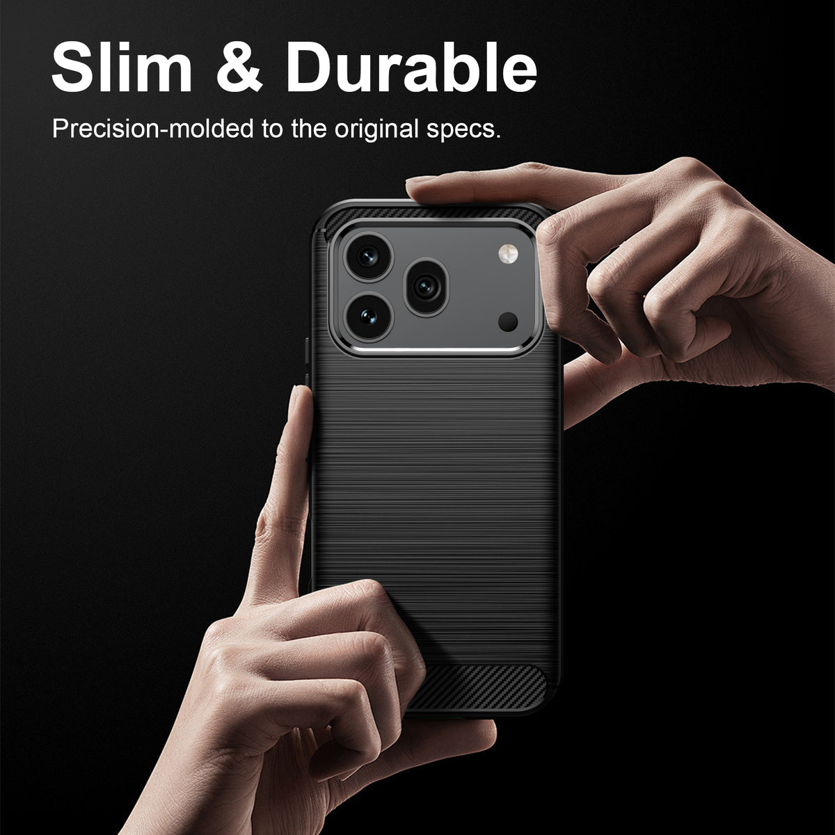 Honor 600 / 600 Pro Carbon Fibre TPU Case Slim Shockproof Cover [Black]