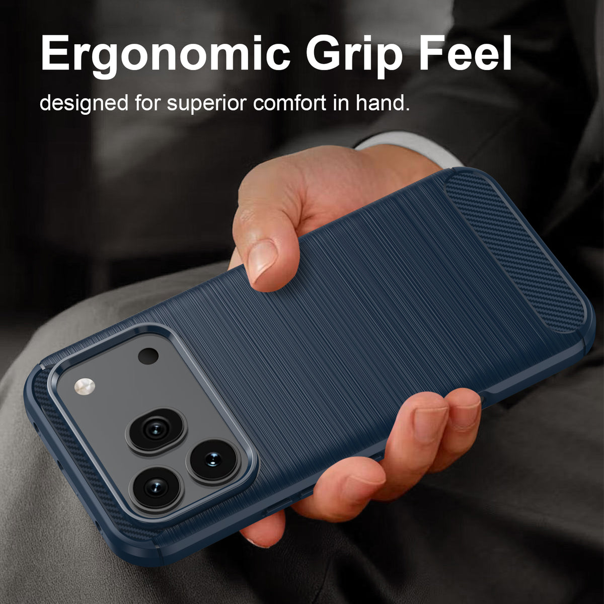 Honor 600 / 600 Pro Carbon Fibre TPU Case Slim Shockproof Cover [Navy]