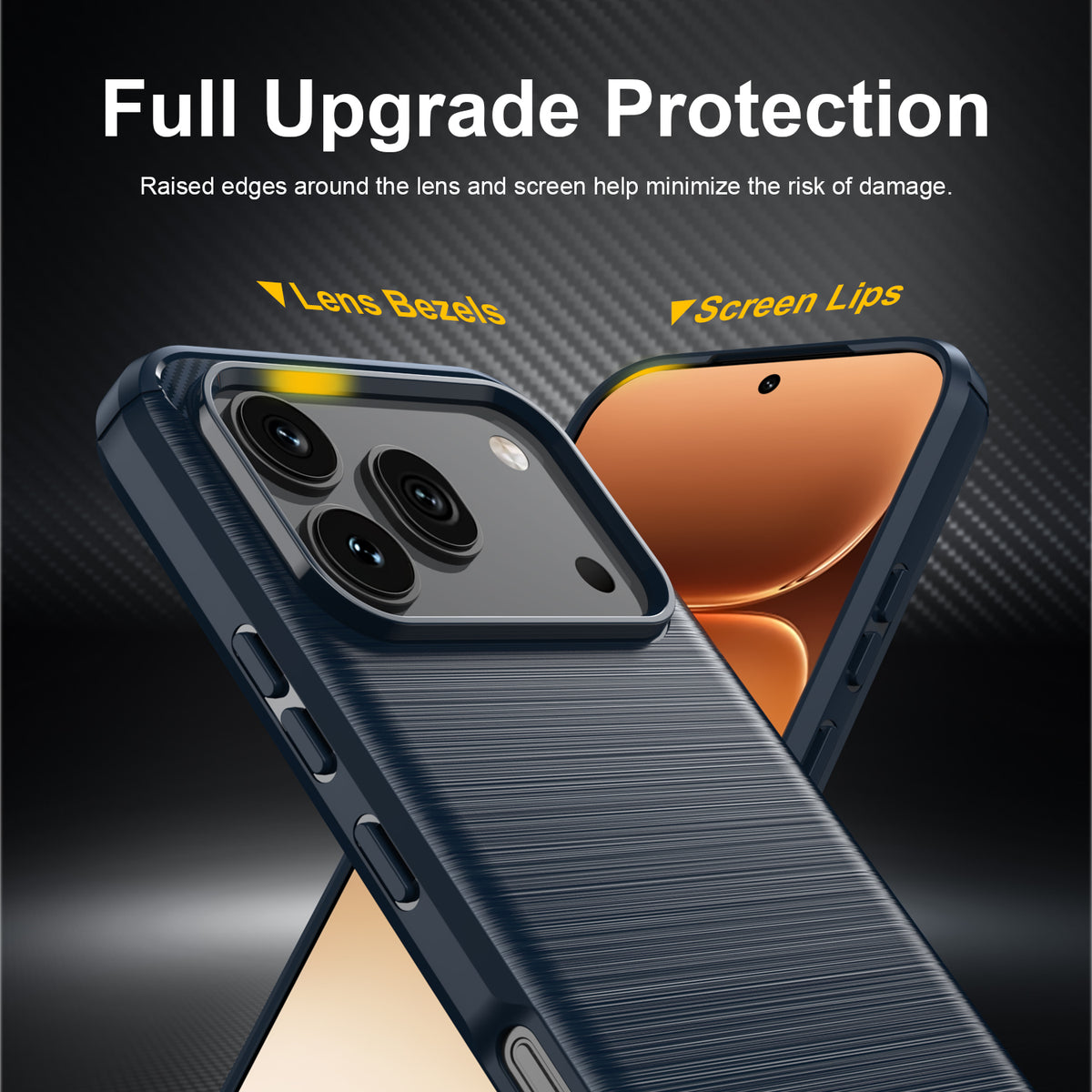 Honor 600 / 600 Pro Carbon Fibre TPU Case Slim Shockproof Cover [Navy]