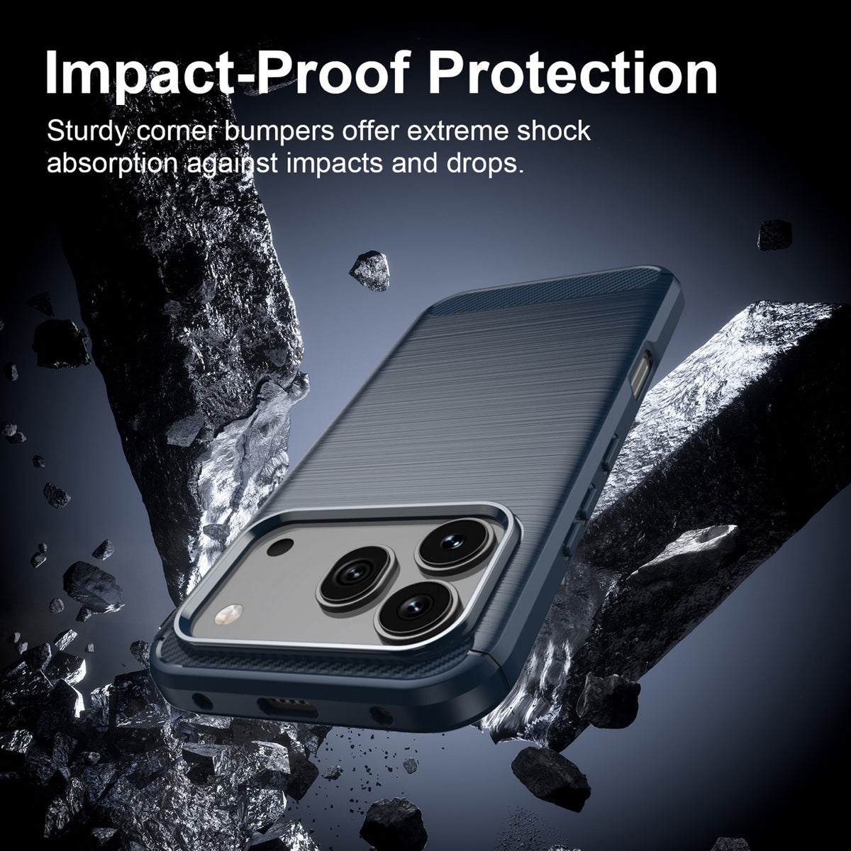 Honor 600 / 600 Pro Carbon Fibre TPU Case Slim Shockproof Cover [Navy]